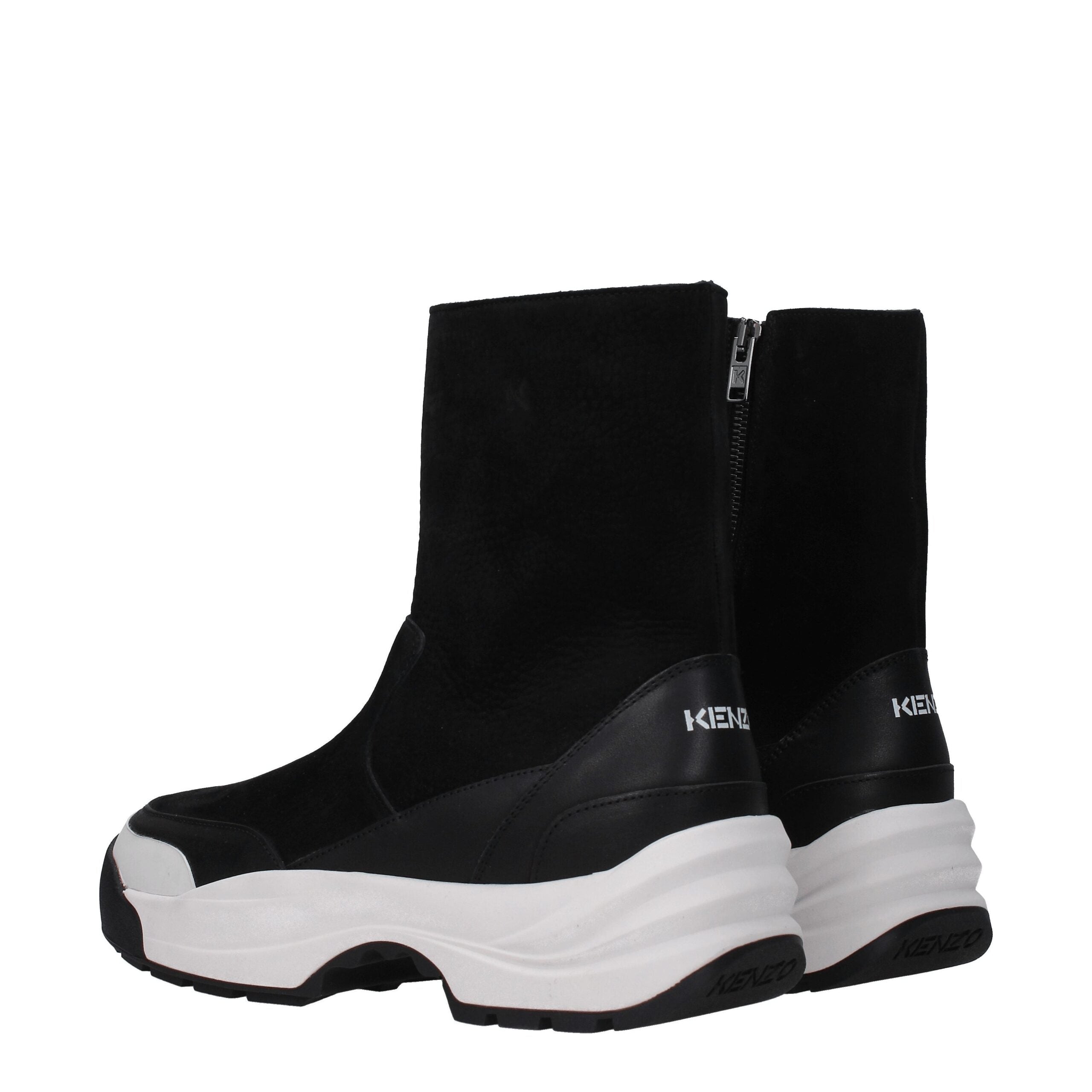 Black Leather Ankle Boots Kenzo