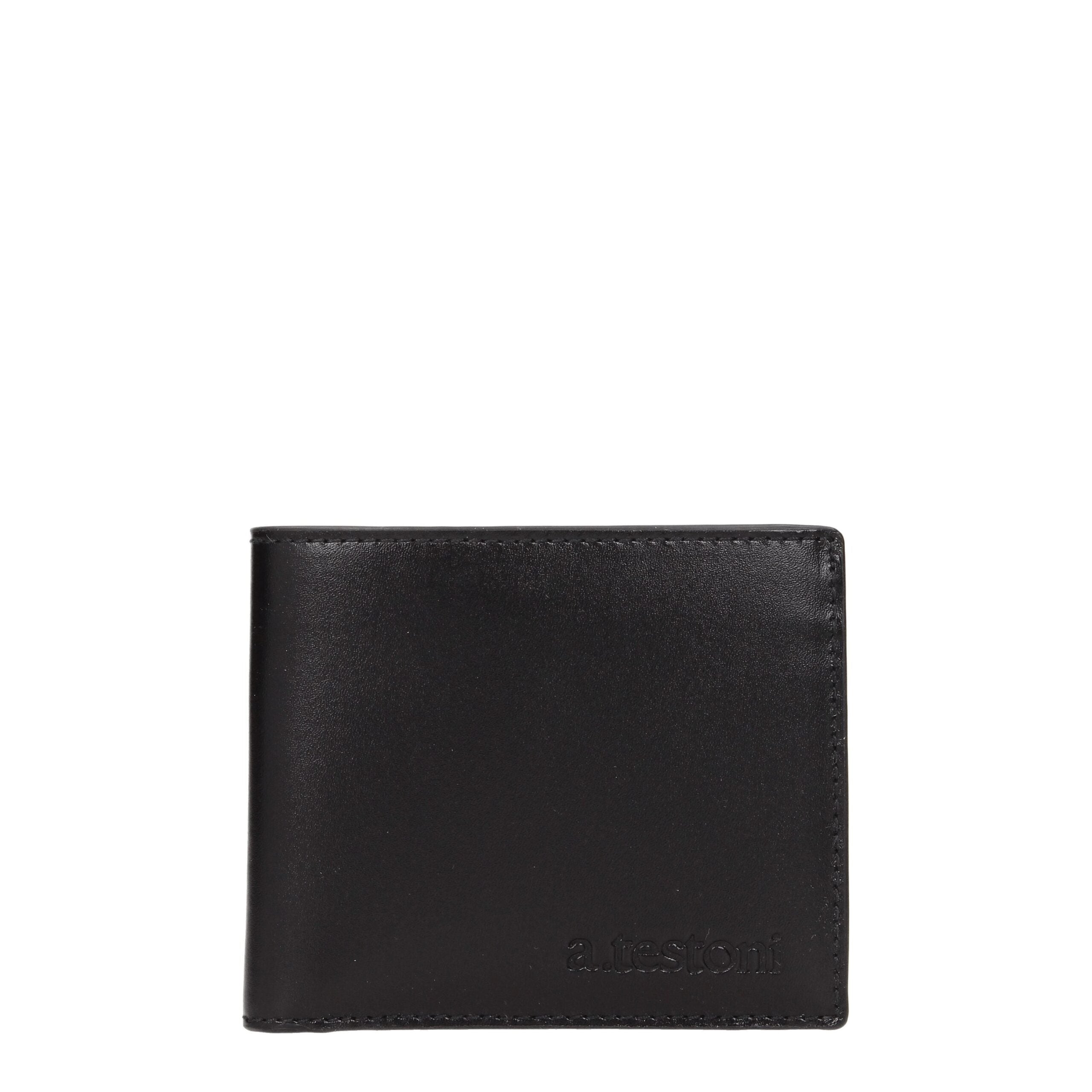 Black Leather Wallets Testoni