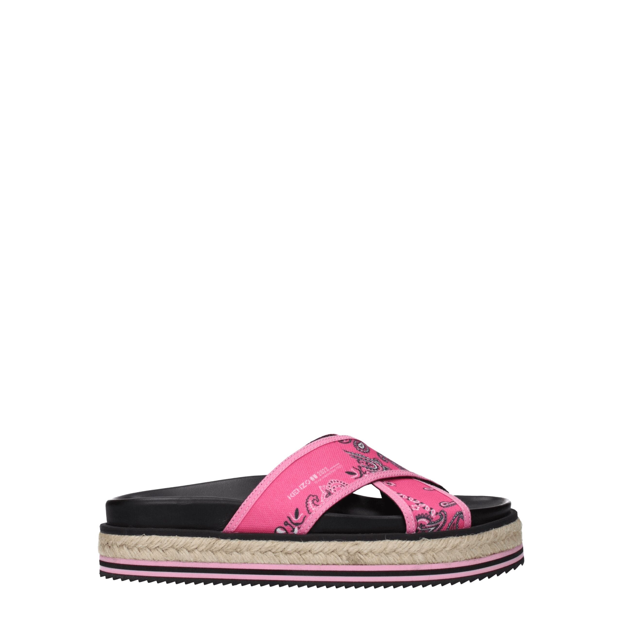 Pink Fabric Slippers Sandals Kenzo