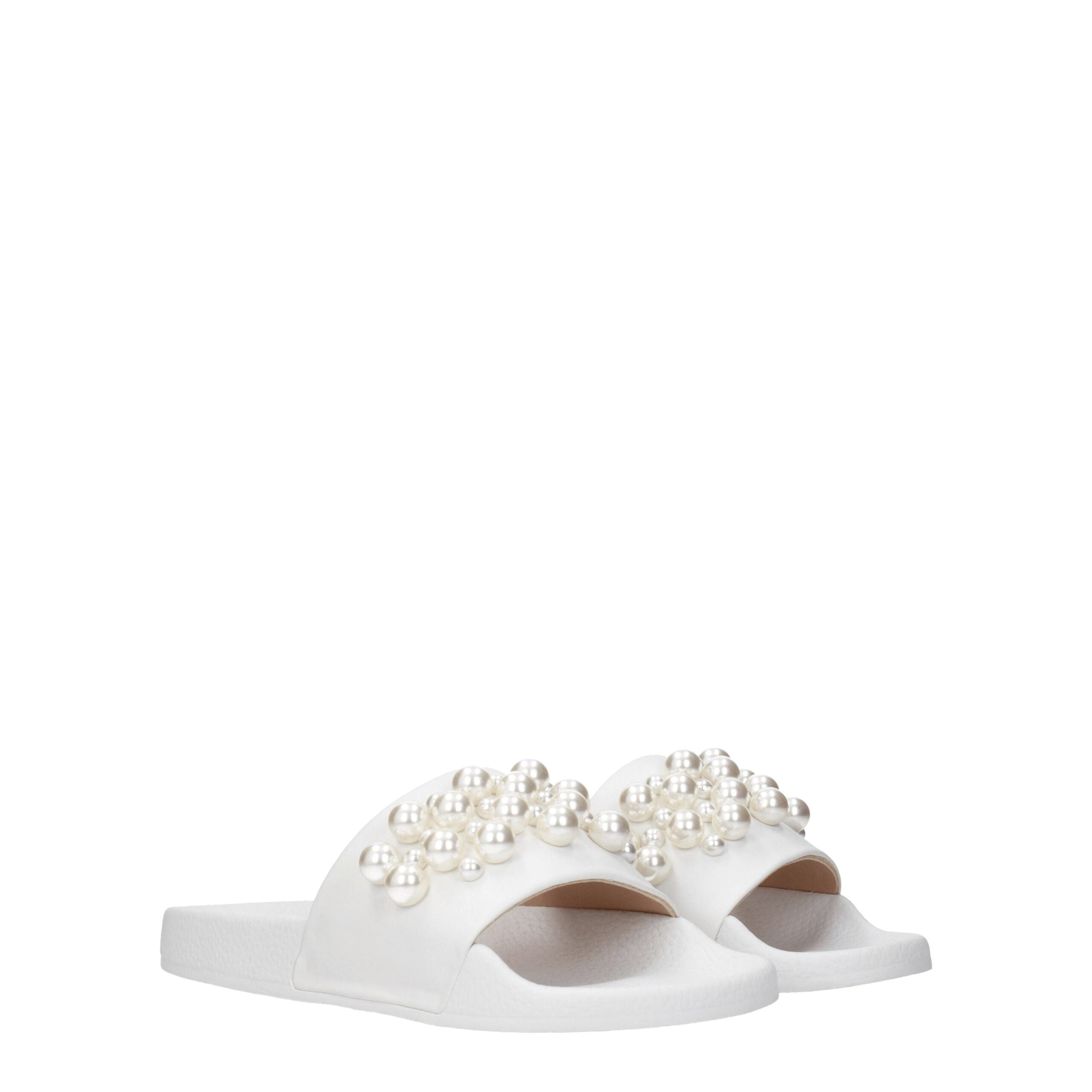 White Leather Slippers Sandals Stuart Weitzman