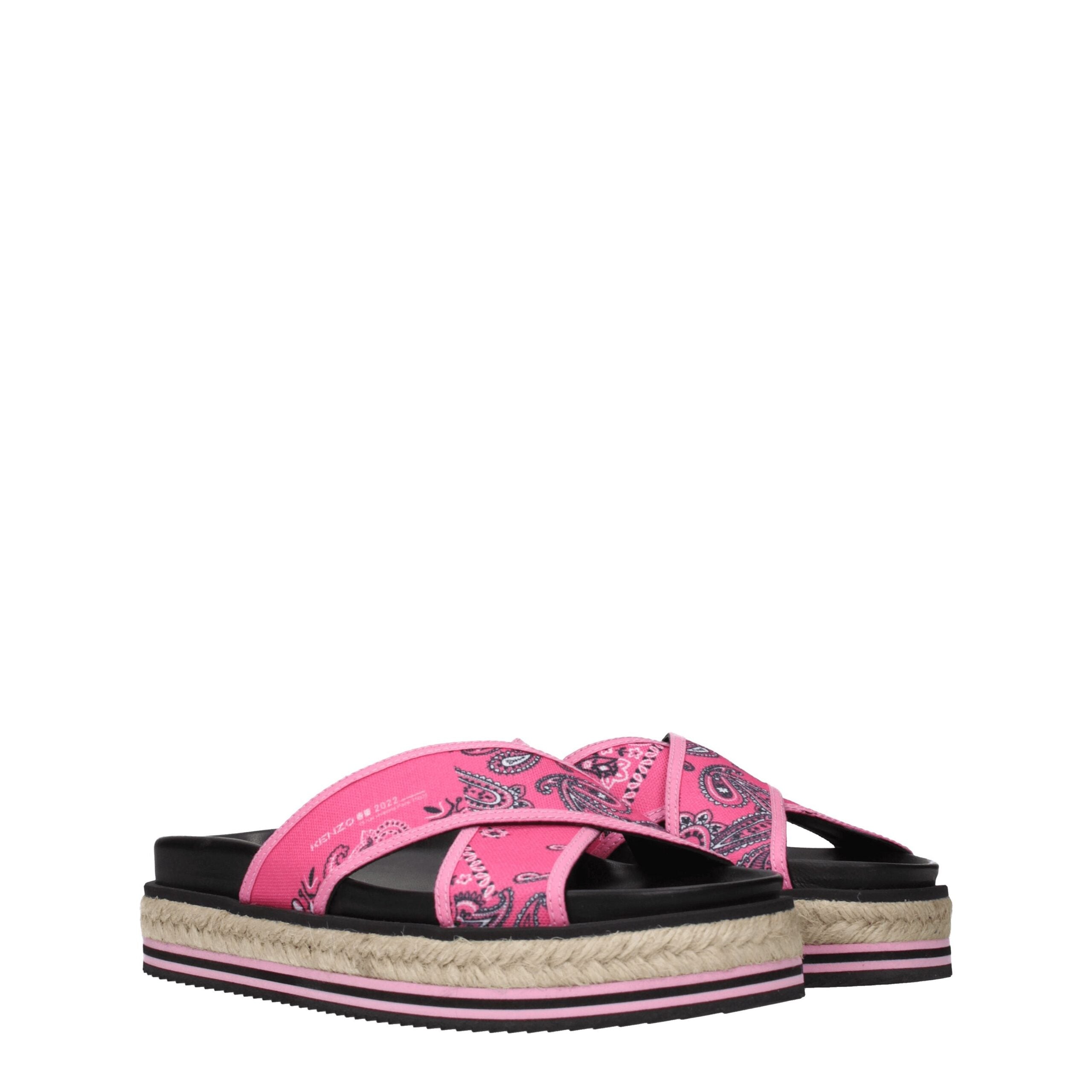 Pink Fabric Slippers Sandals Kenzo