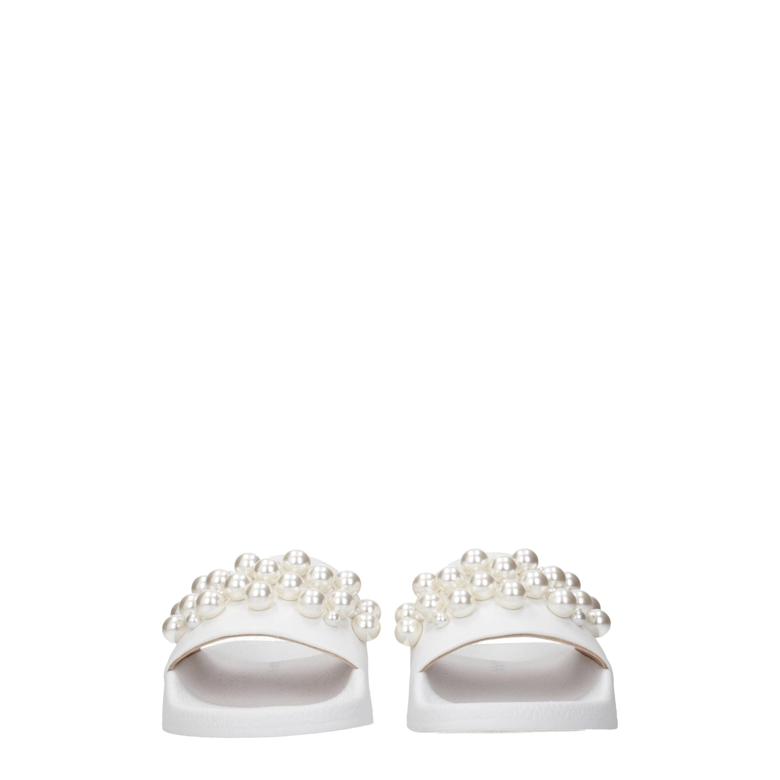 White Leather Slippers Sandals Stuart Weitzman