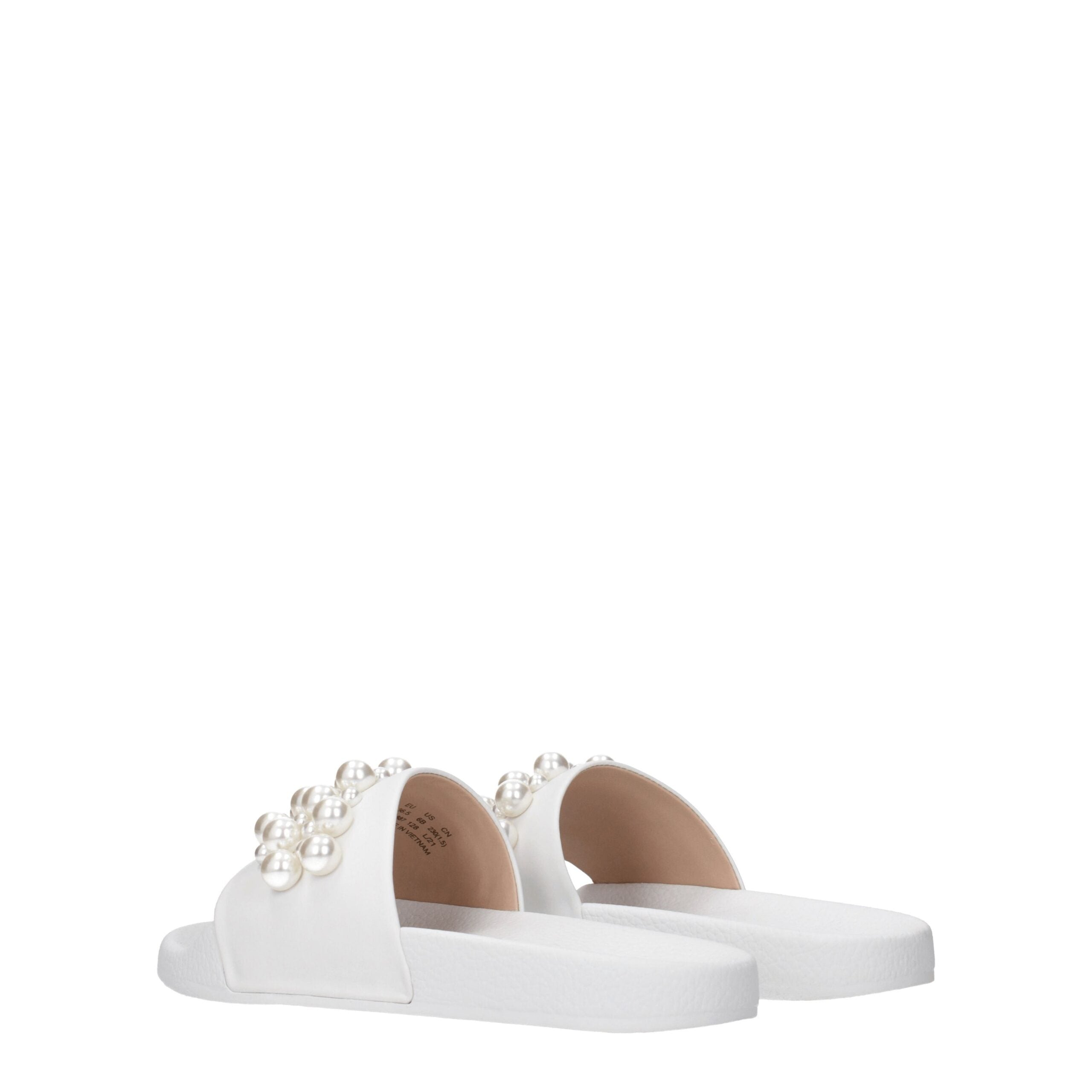 White Leather Slippers Sandals Stuart Weitzman