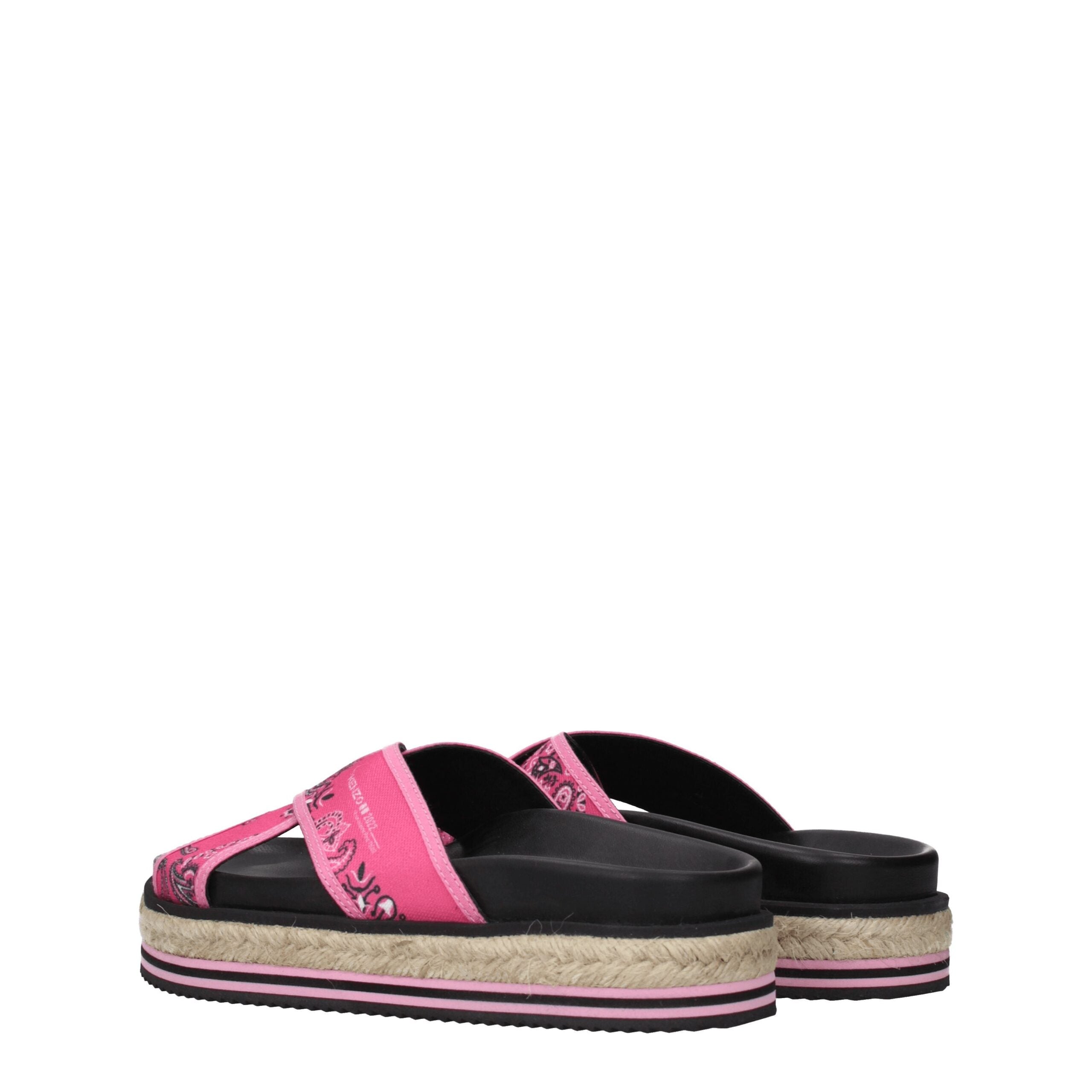 Pink Fabric Slippers Sandals Kenzo