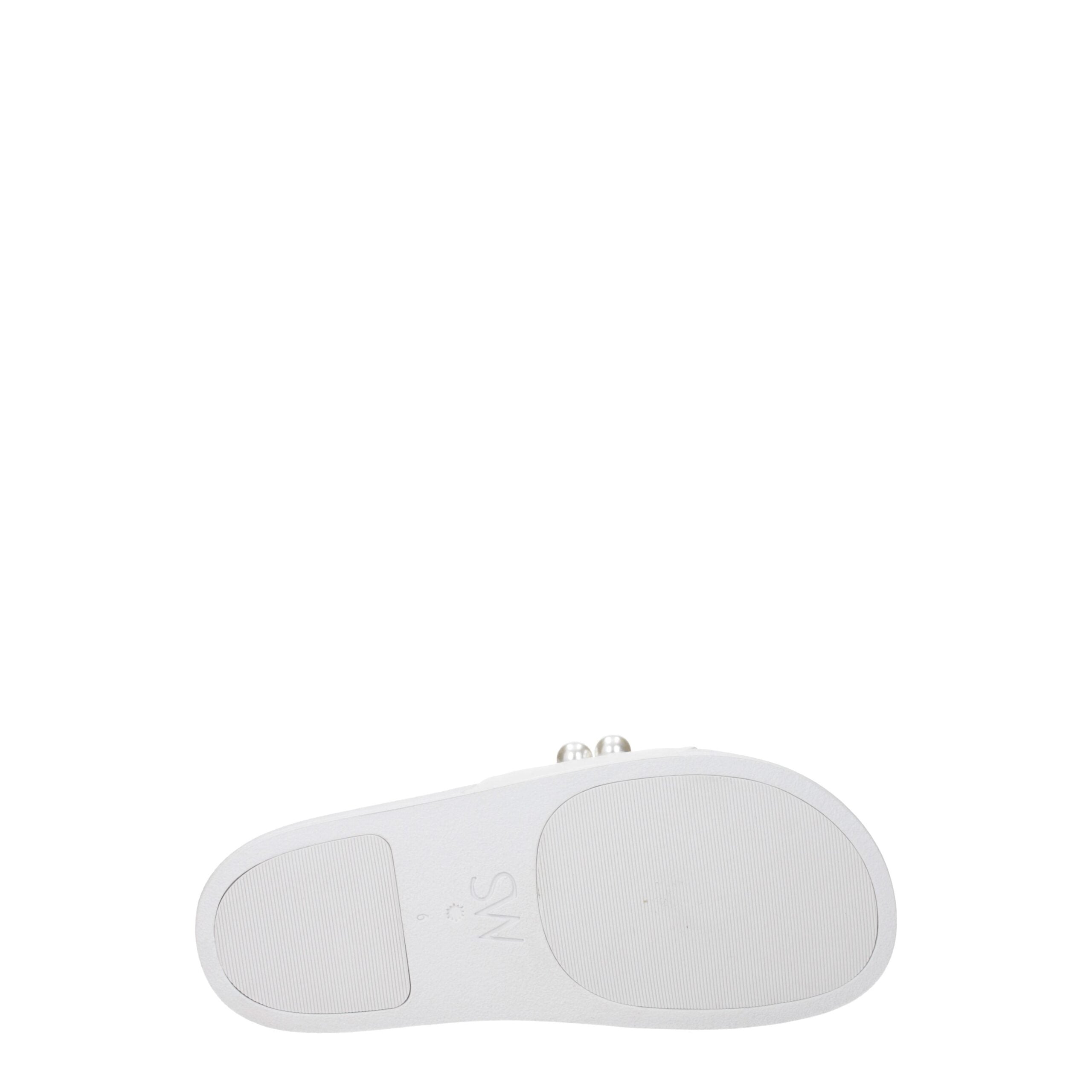 White Leather Slippers Sandals Stuart Weitzman