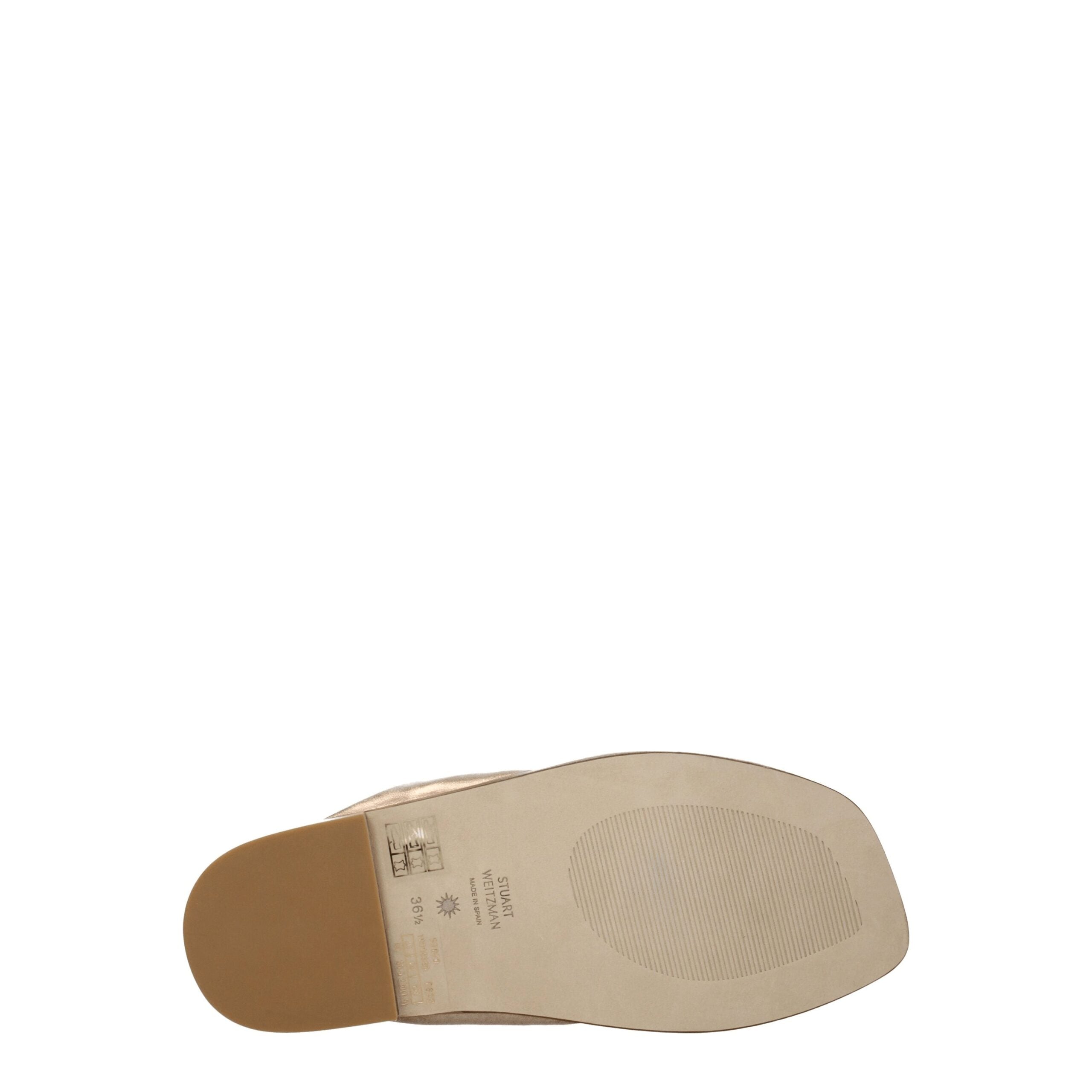 Gold Leather Flat Sandals Stuart Weitzman