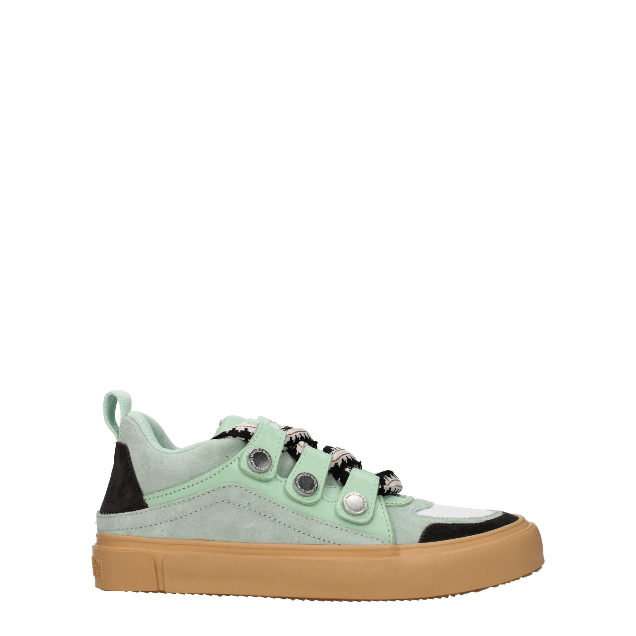 Green Leather Low Tops Marcelo Burlon