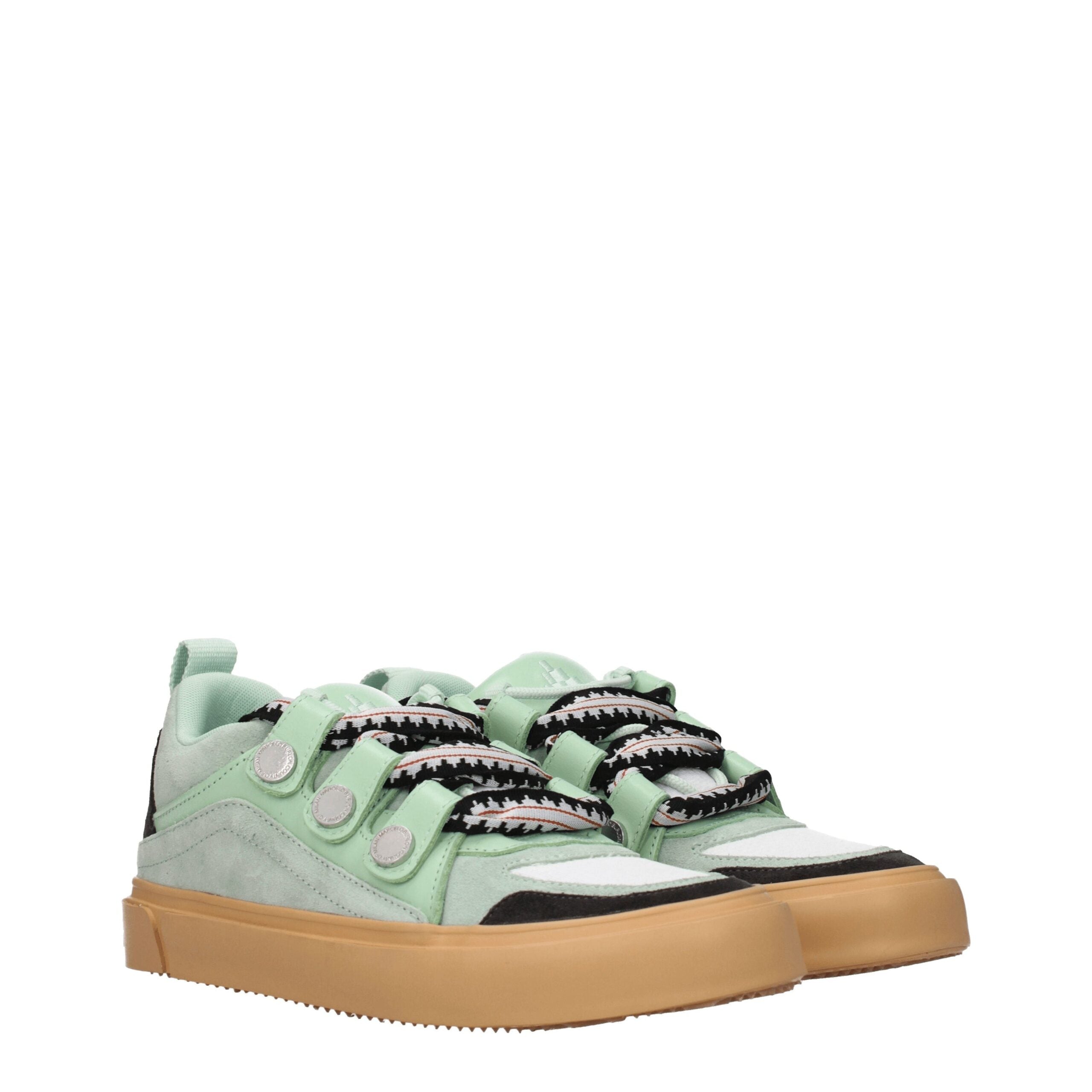 Green Leather Low Tops Marcelo Burlon