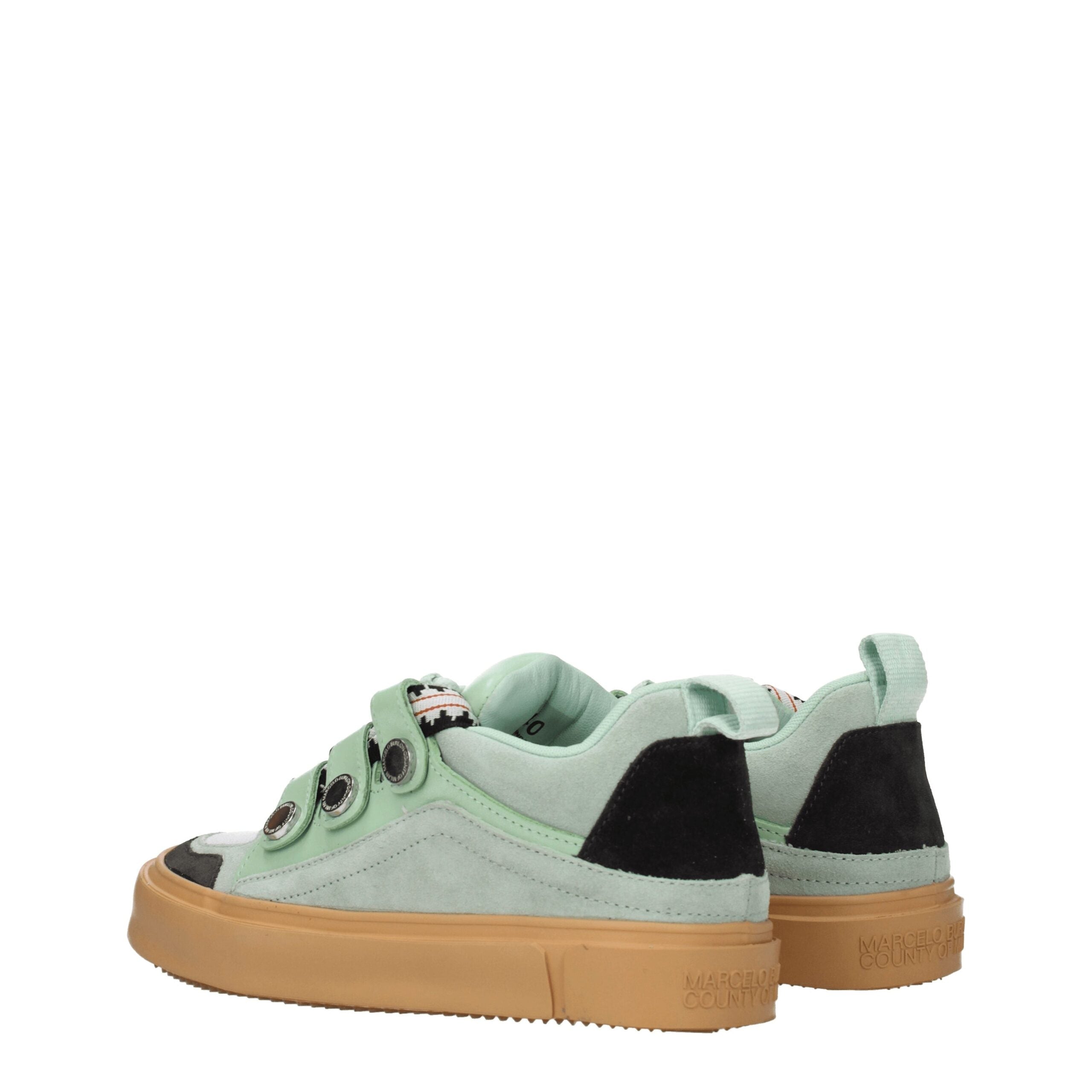Green Leather Low Tops Marcelo Burlon