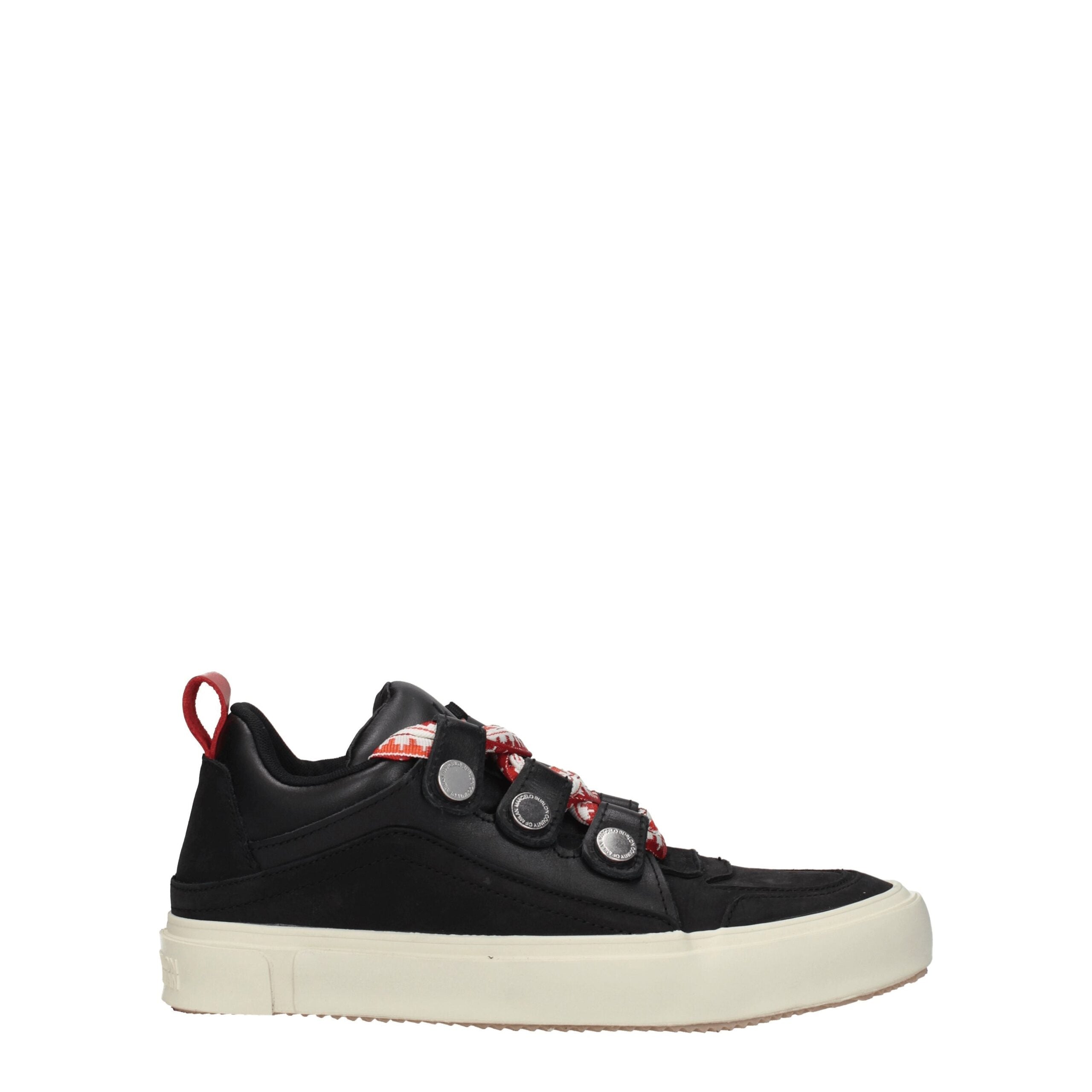 Black Leather Low Tops Marcelo Burlon