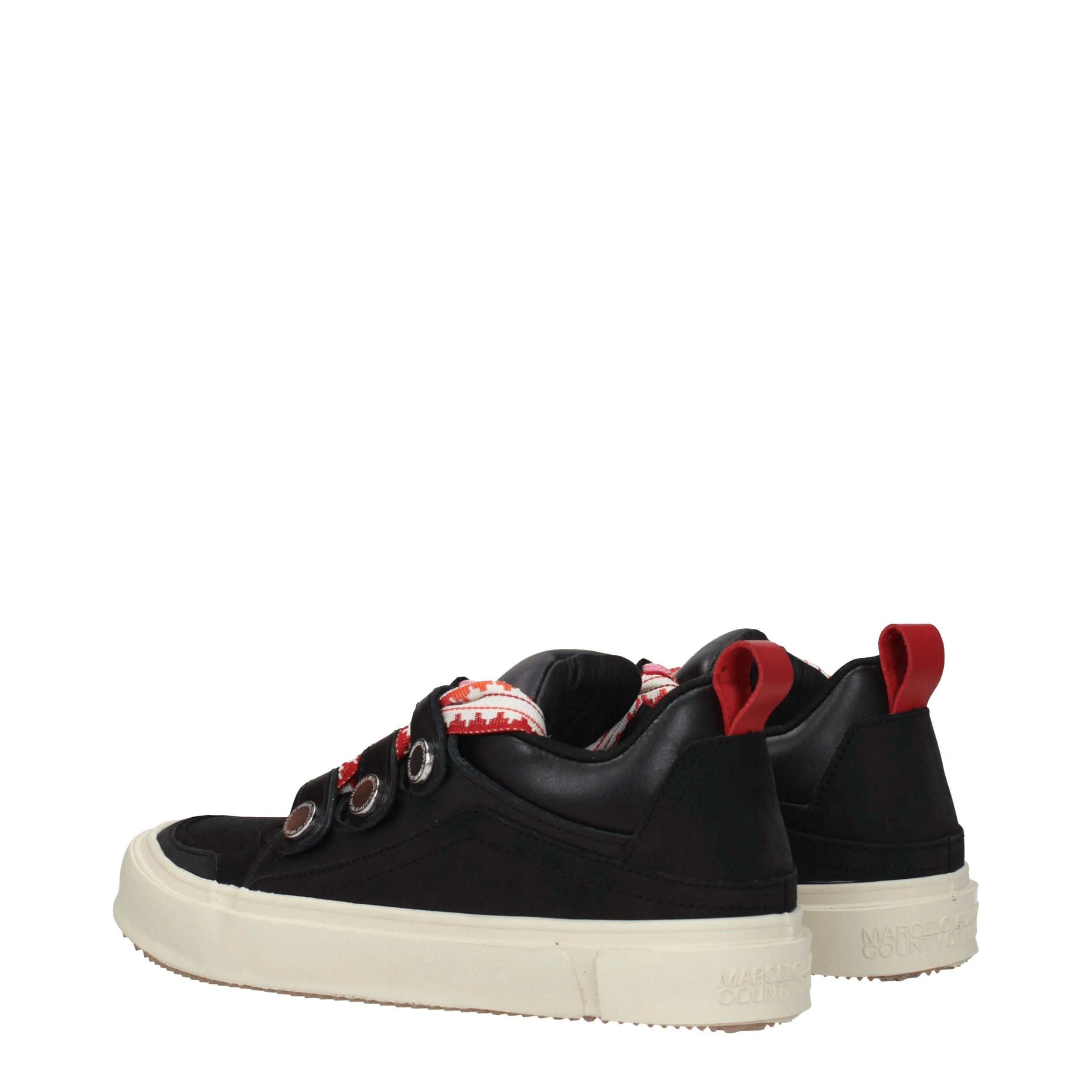 Black Leather Low Tops Marcelo Burlon