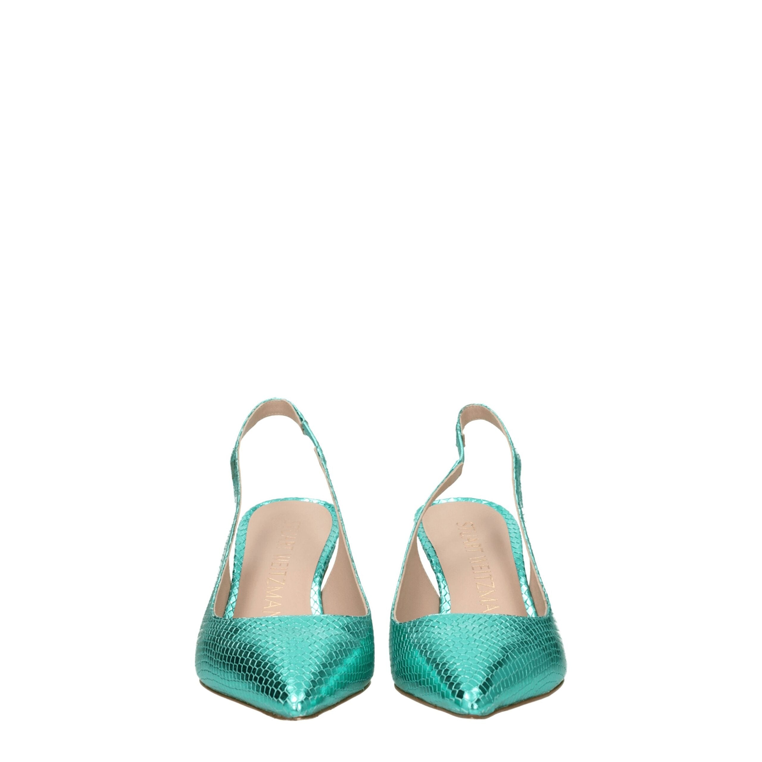 Green Leather High Heel Pumps Stuart Weitzman