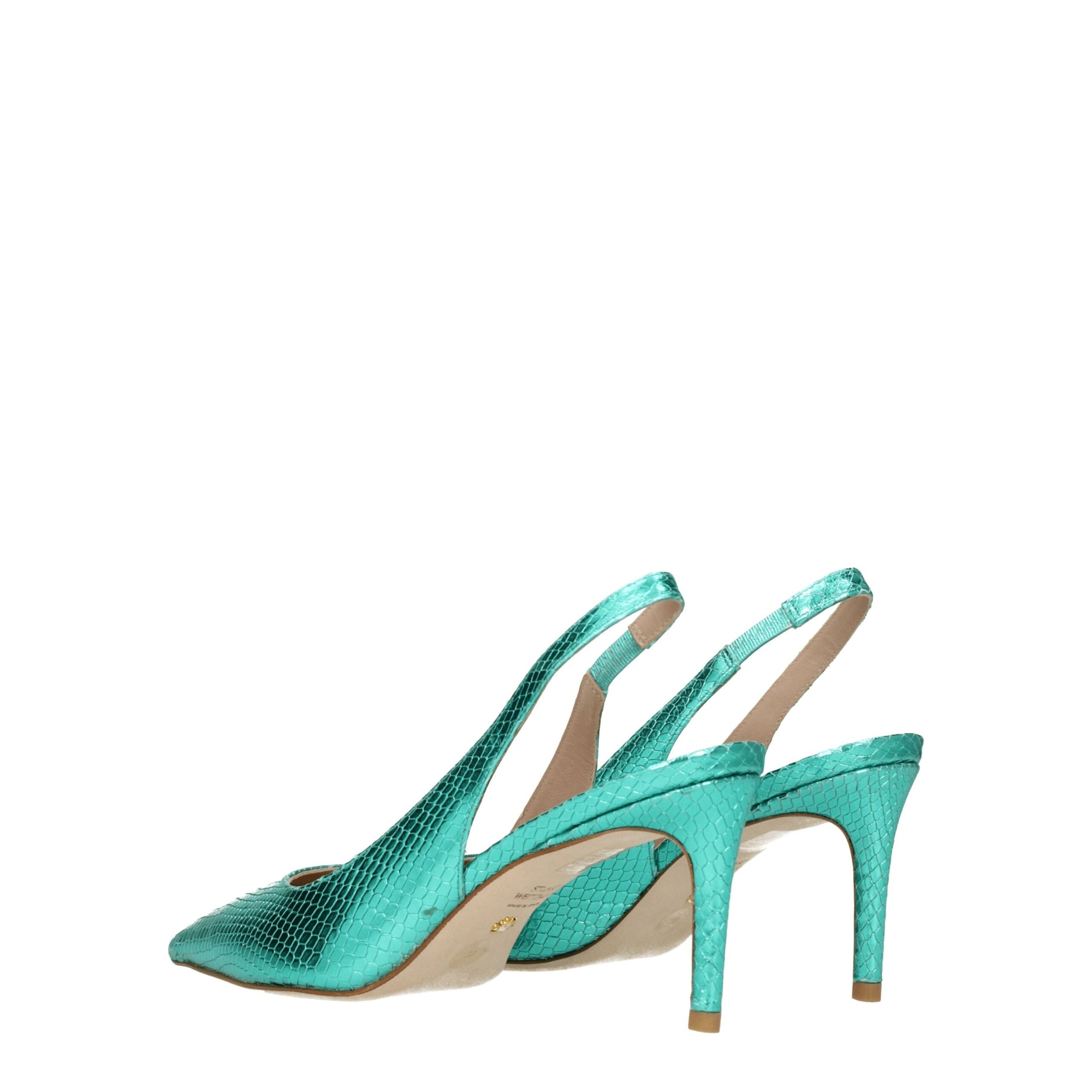 Green Leather High Heel Pumps Stuart Weitzman