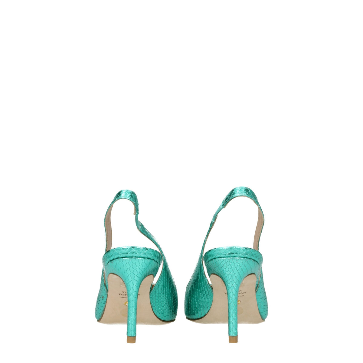 Green Leather High Heel Pumps Stuart Weitzman