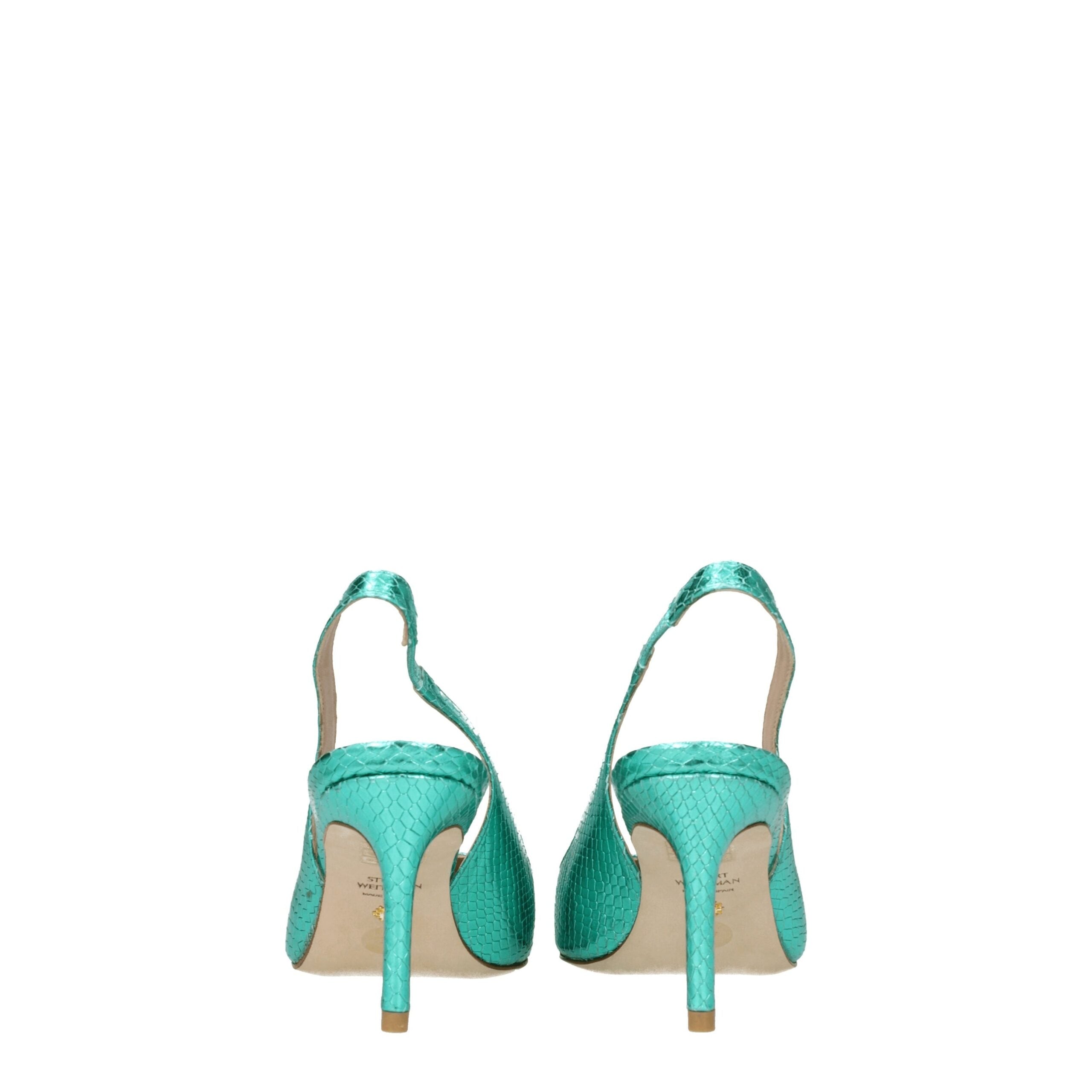 Green Leather High Heel Pumps Stuart Weitzman