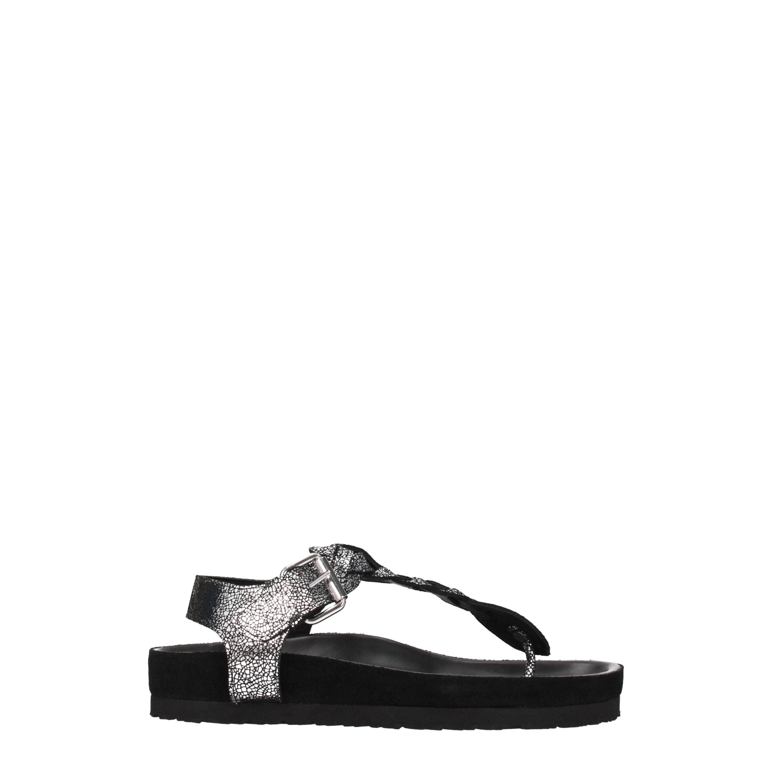 Black Leather Flip-Flop Sandals Isabel Marant