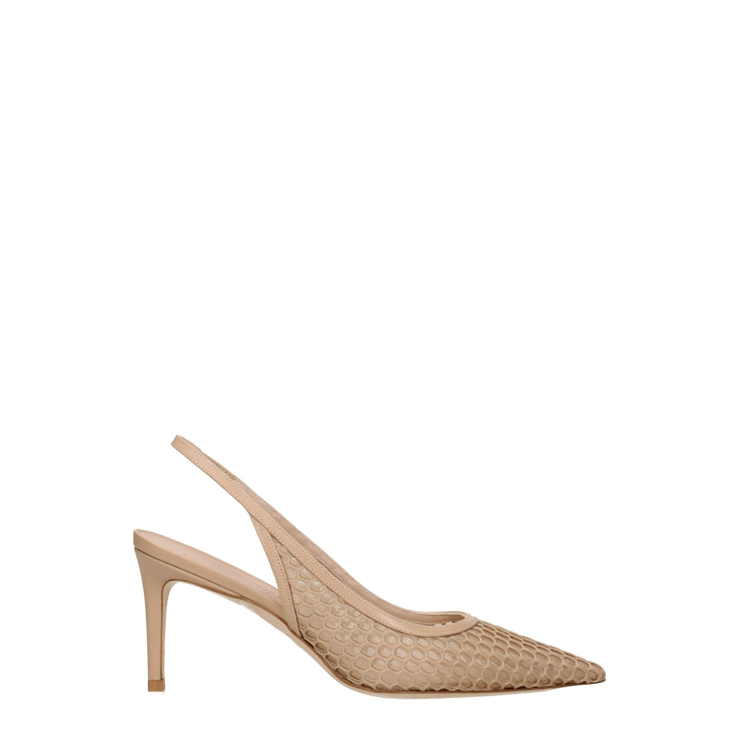Beige Leather High Heel Pumps Stuart Weitzman
