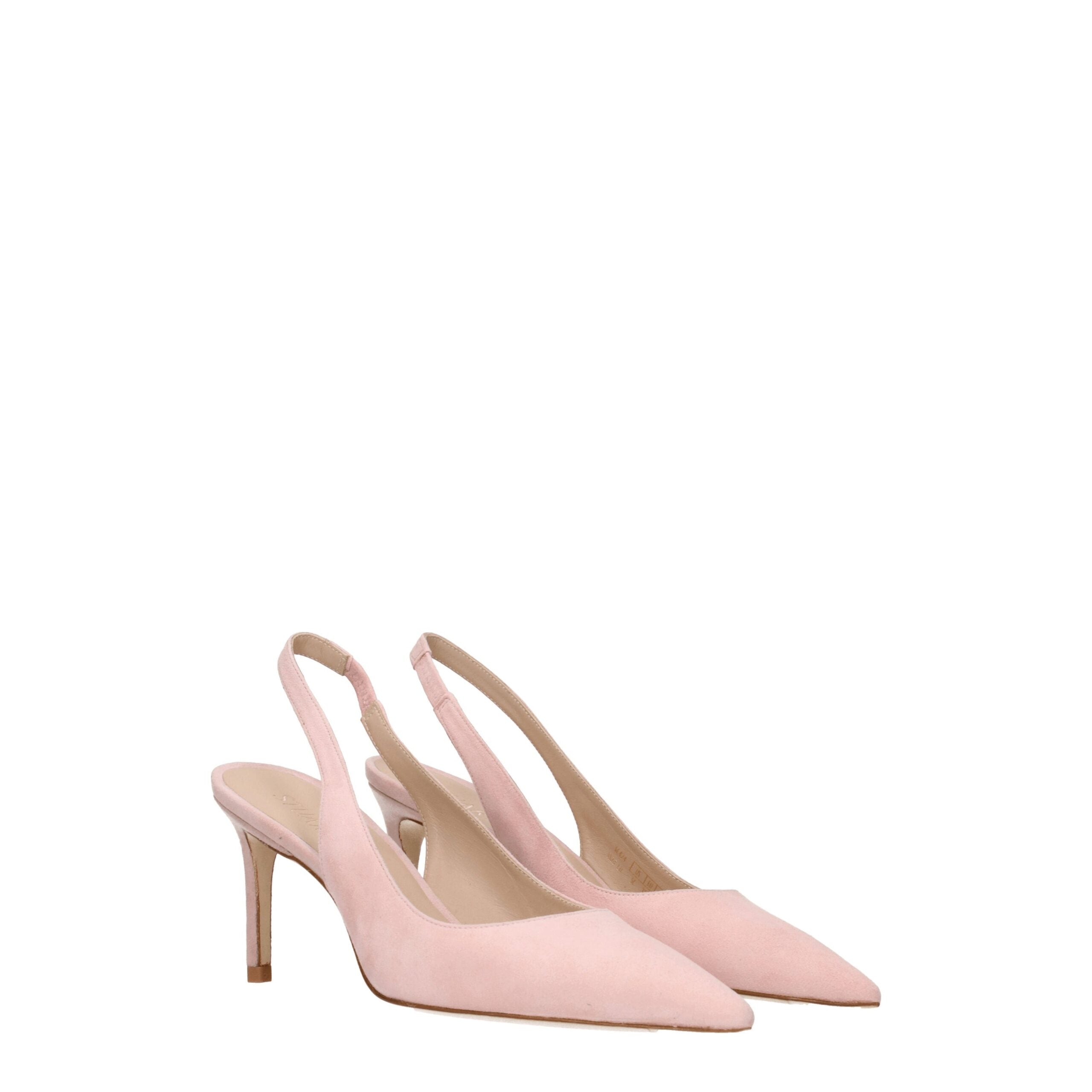 Pink Leather Mid Heel Pumps Stuart Weitzman
