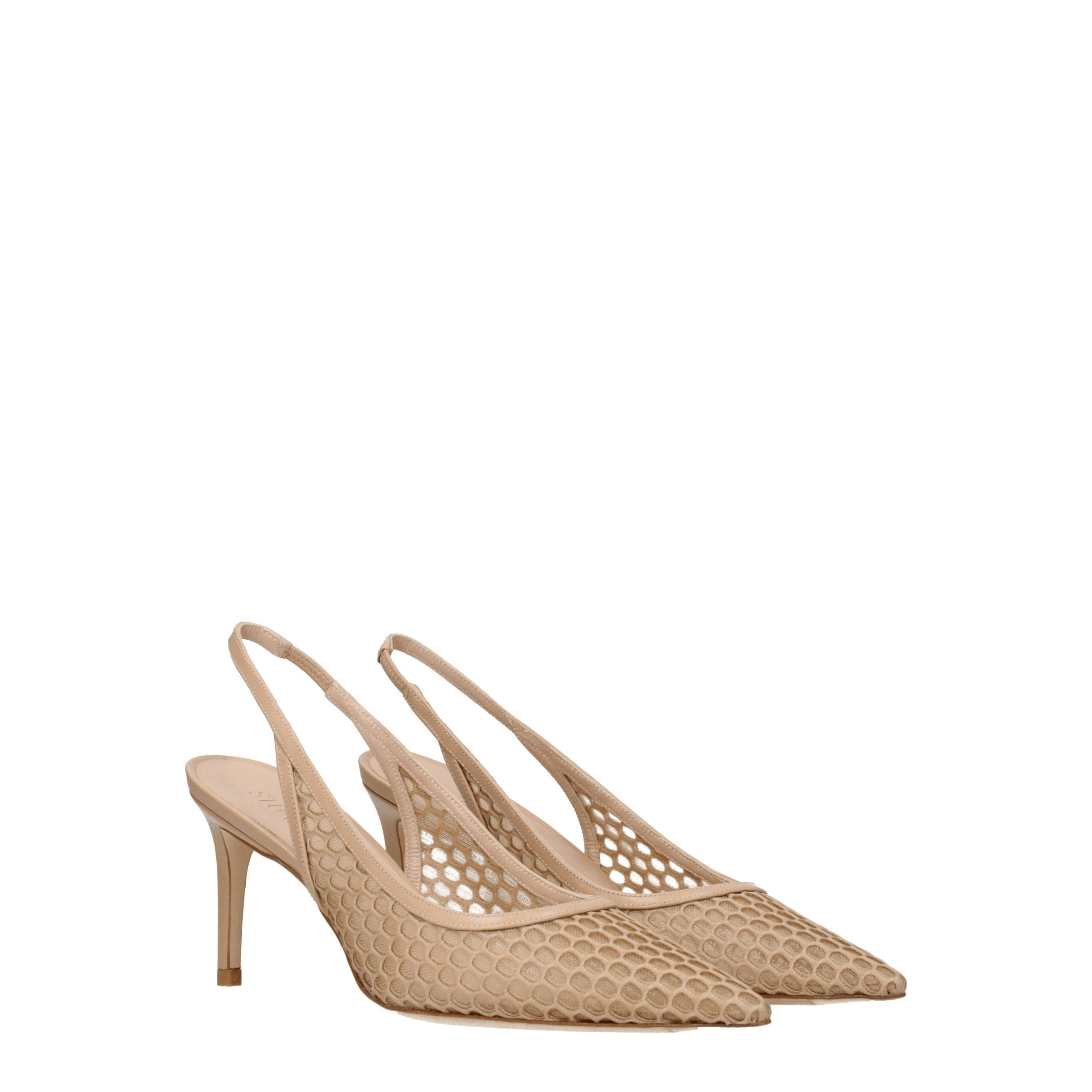 Beige Leather High Heel Pumps Stuart Weitzman