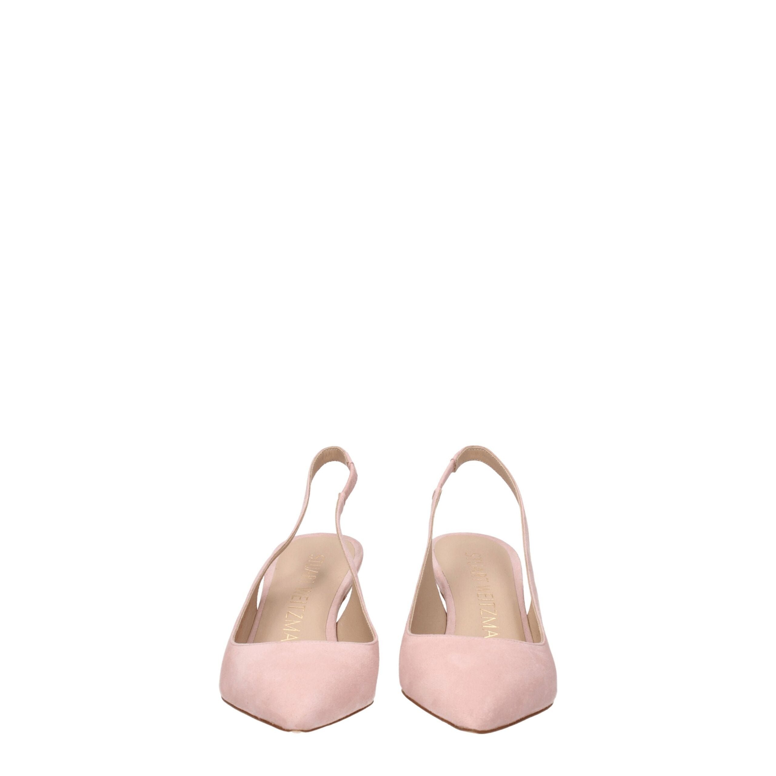 Pink Leather Mid Heel Pumps Stuart Weitzman