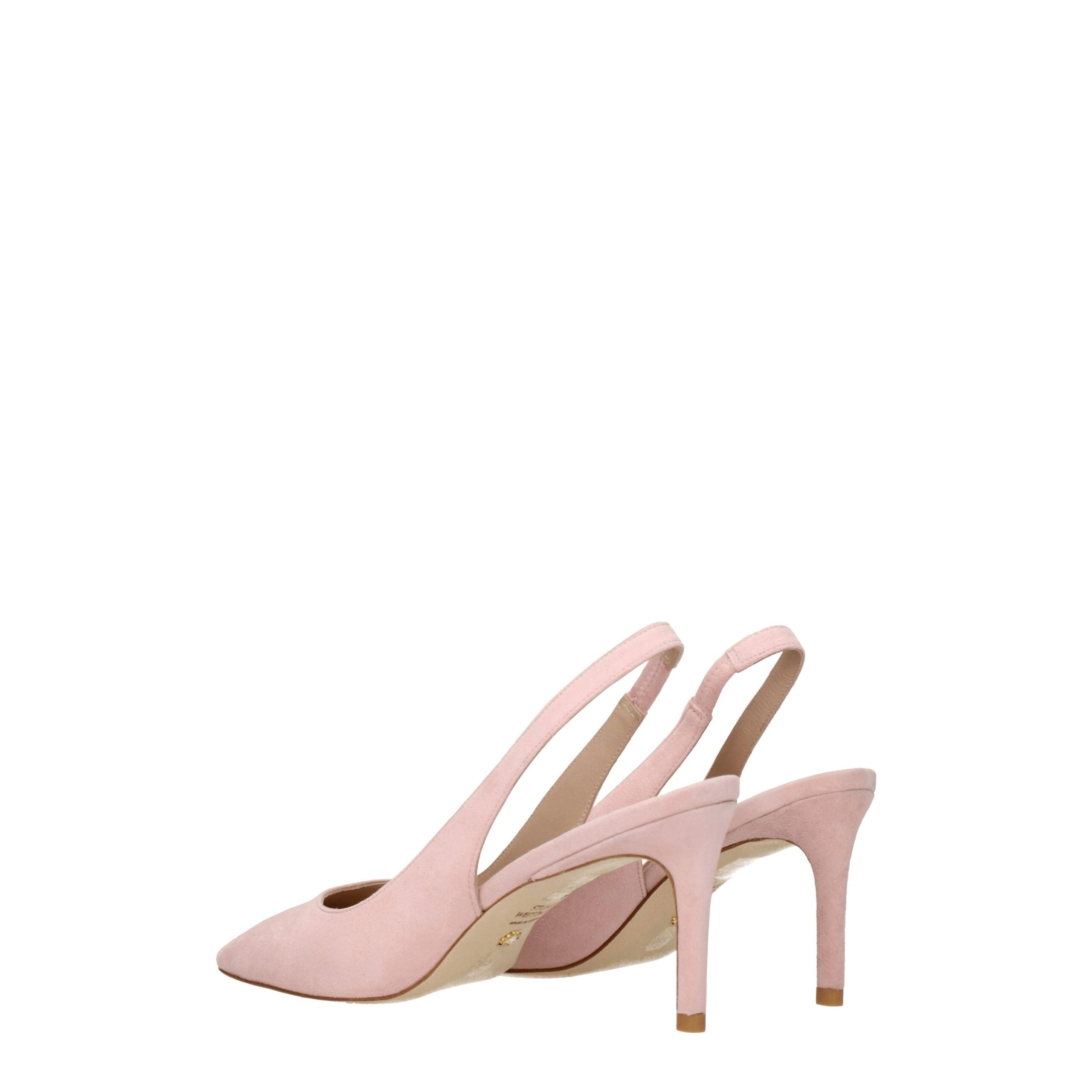 Pink Leather Mid Heel Pumps Stuart Weitzman