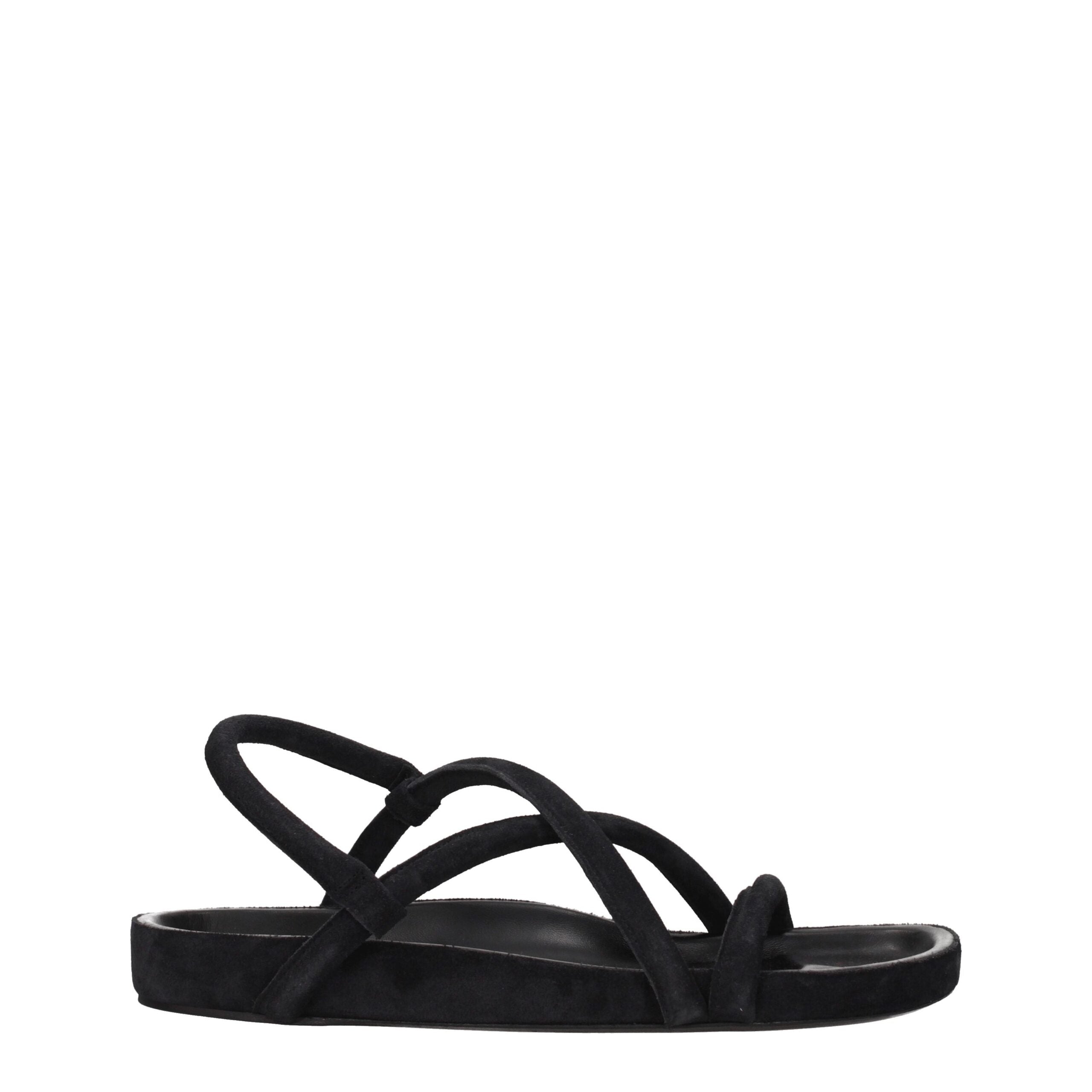 Black Leather Flat Sandals Isabel Marant