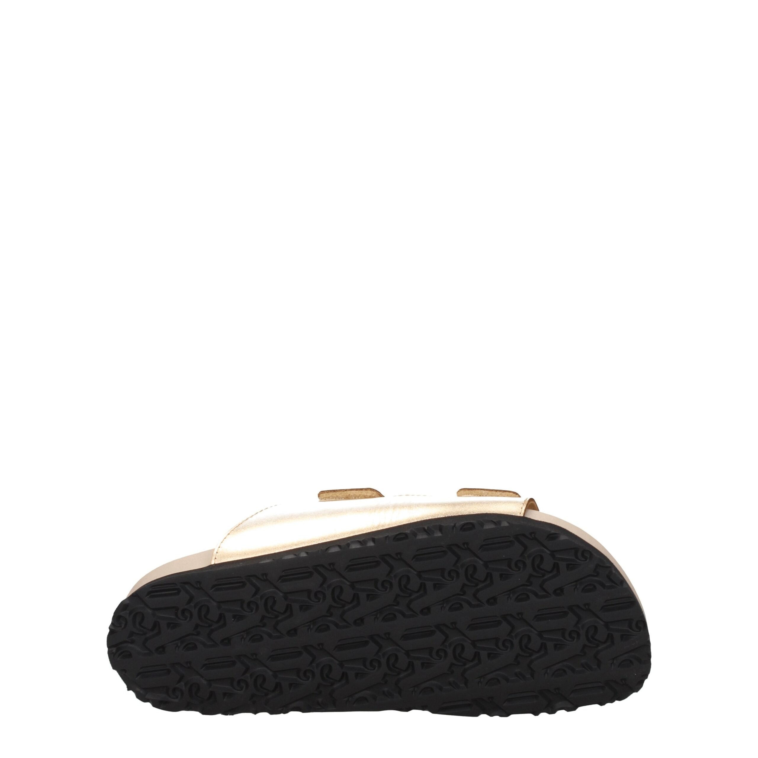 Gold Leather Slippers Sandals Palm Angels