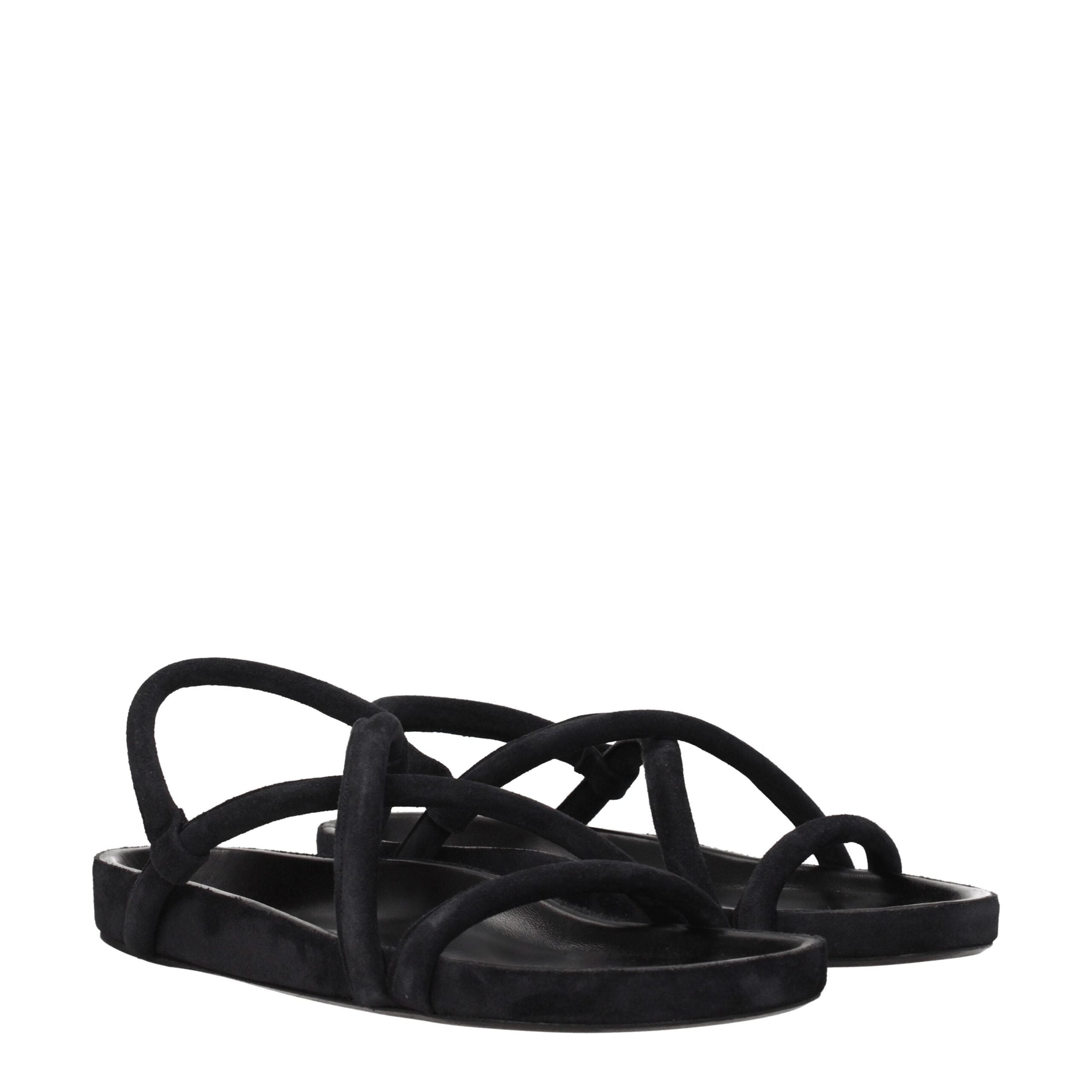 Black Leather Flat Sandals Isabel Marant