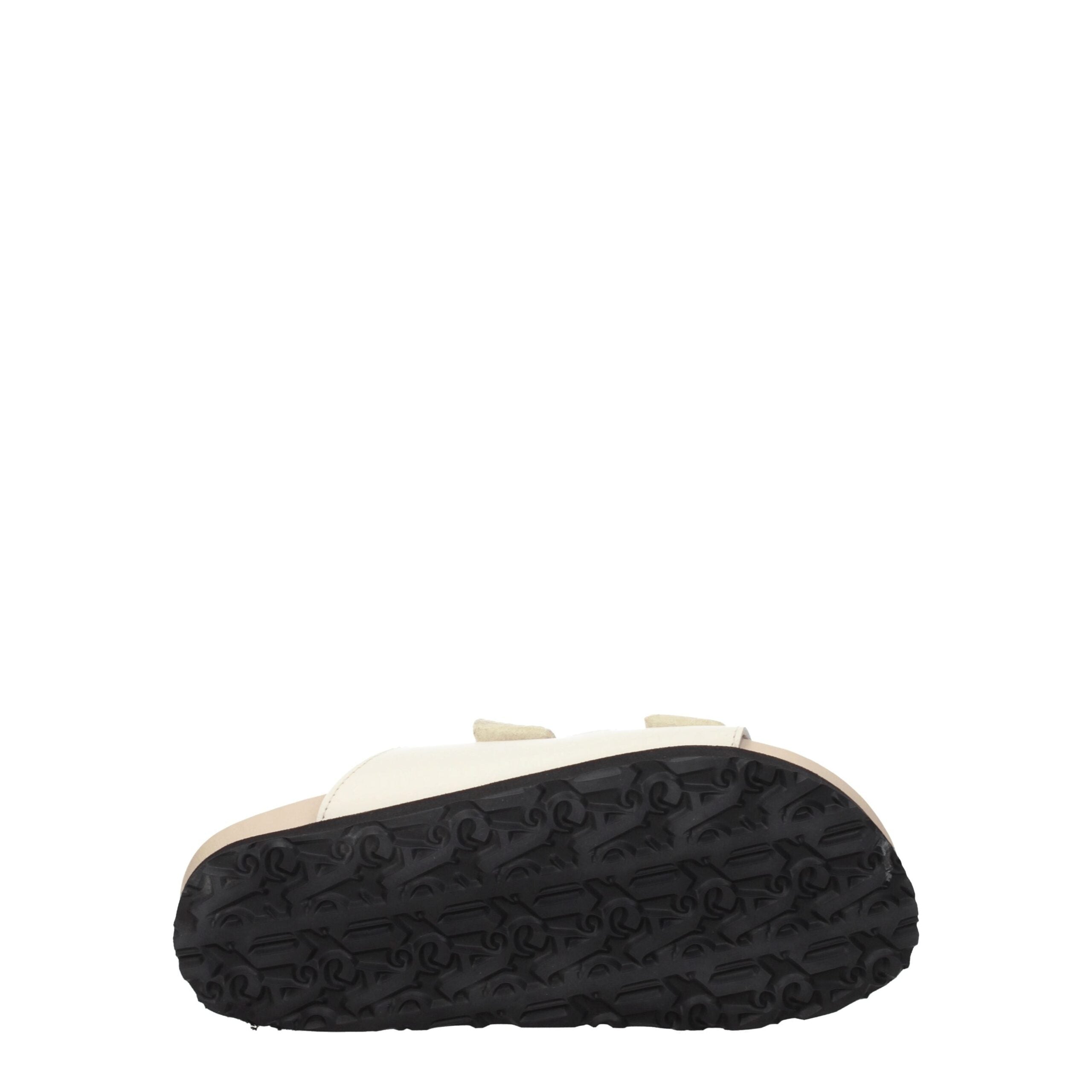 Beige Leather Flat Sandals Palm Angels