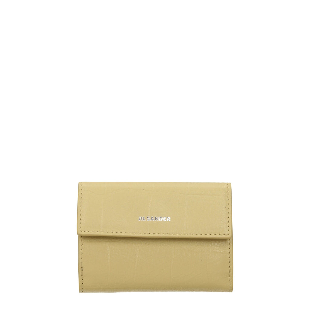 Yellow Leather Wallets Jil Sander