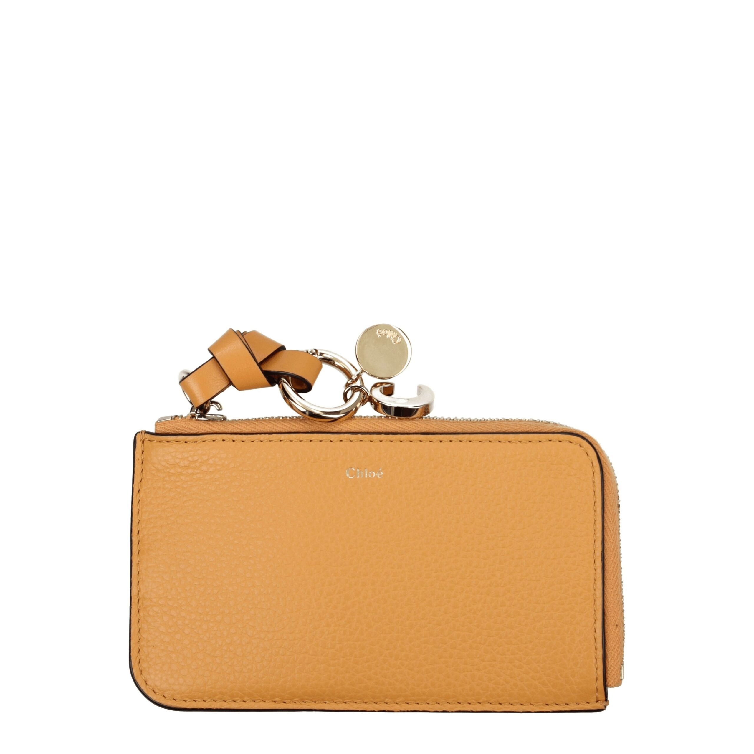 Orange Leather Wallets Chloé