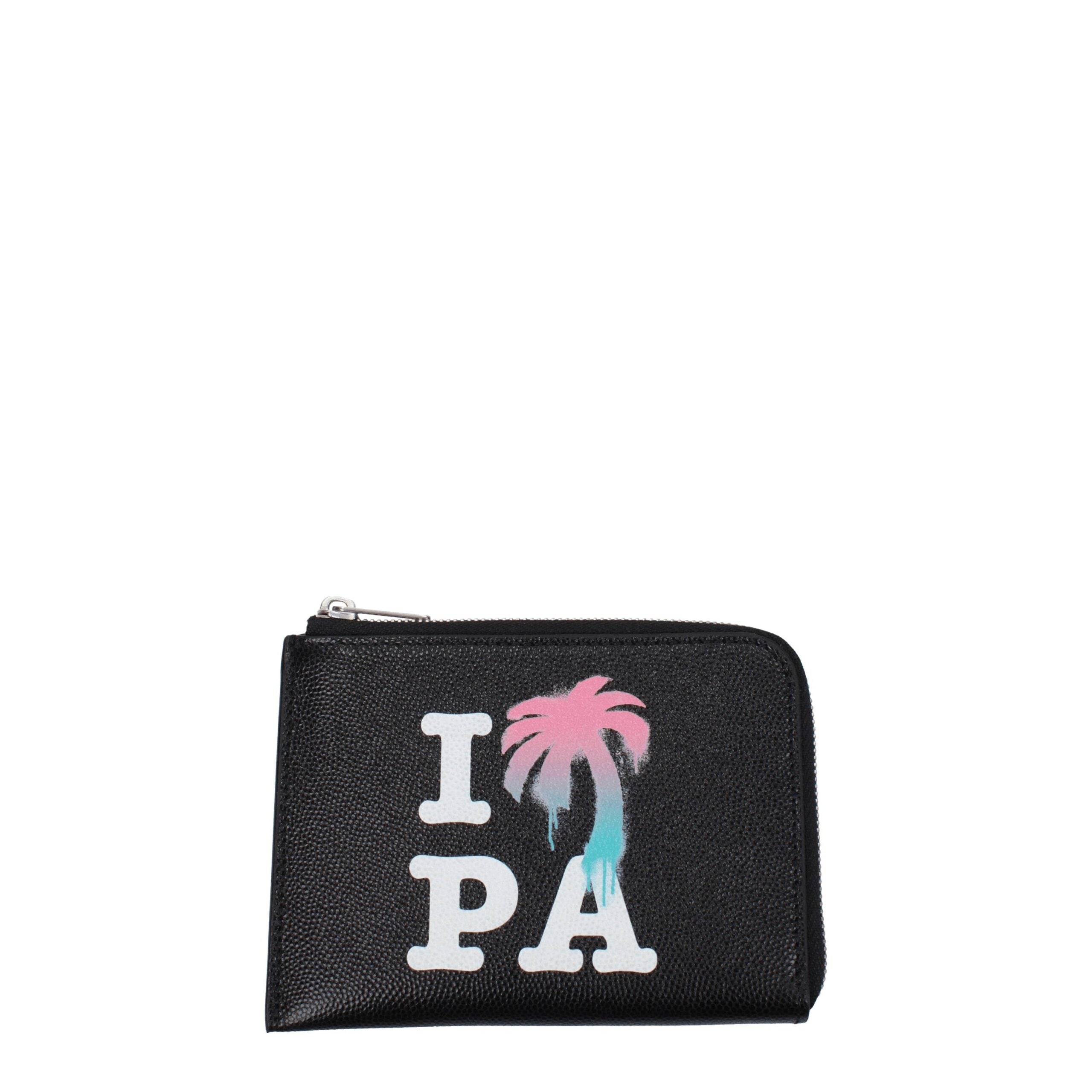 Black Leather Cardholders Palm Angels