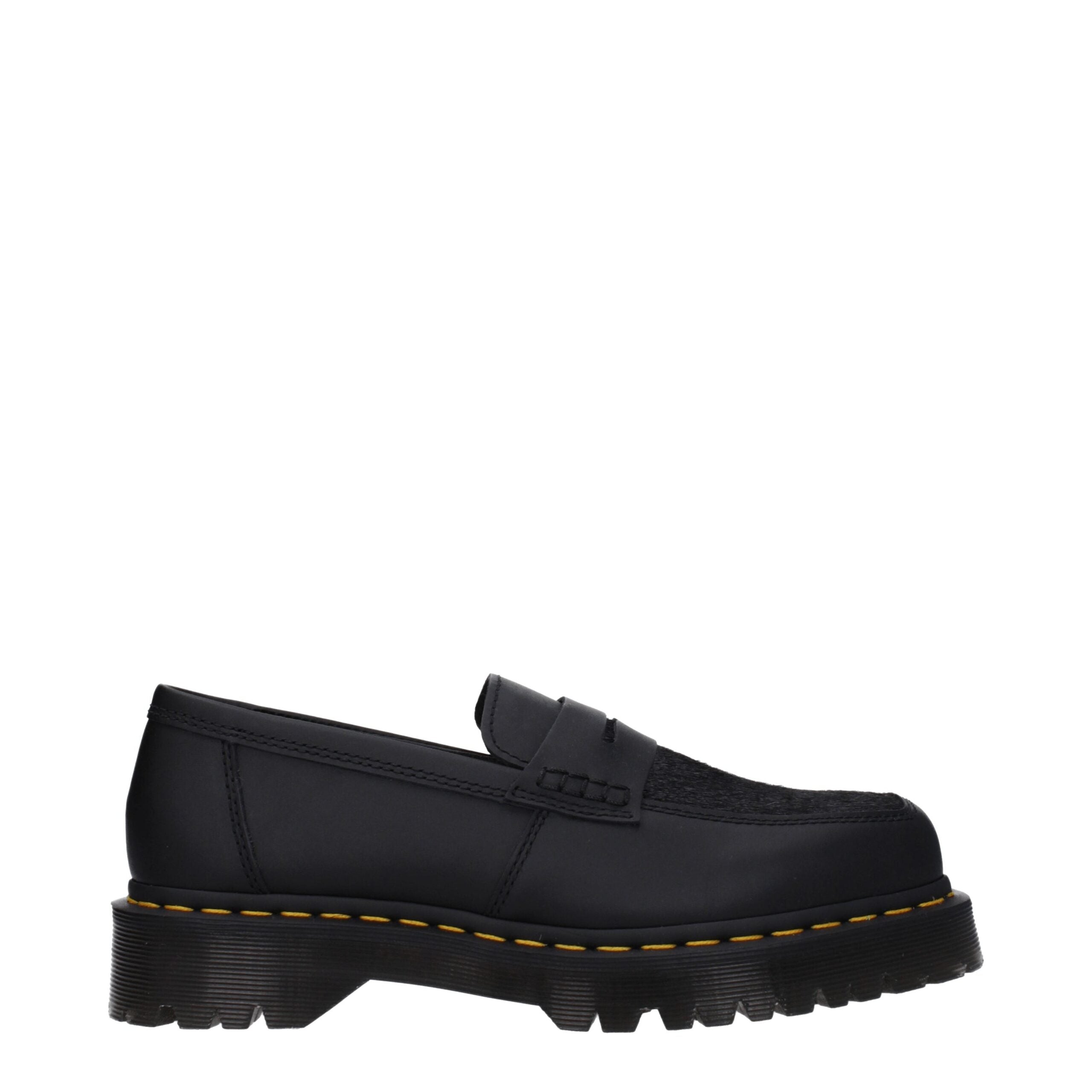 Black Leather Slip-On Loafers Dr. Martens