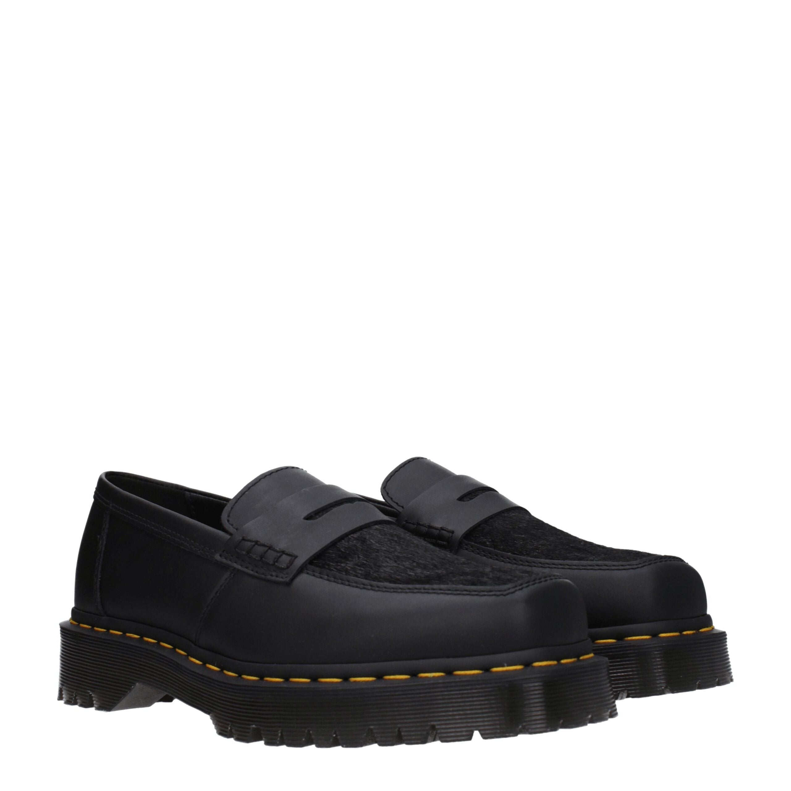Black Leather Slip-On Loafers Dr. Martens