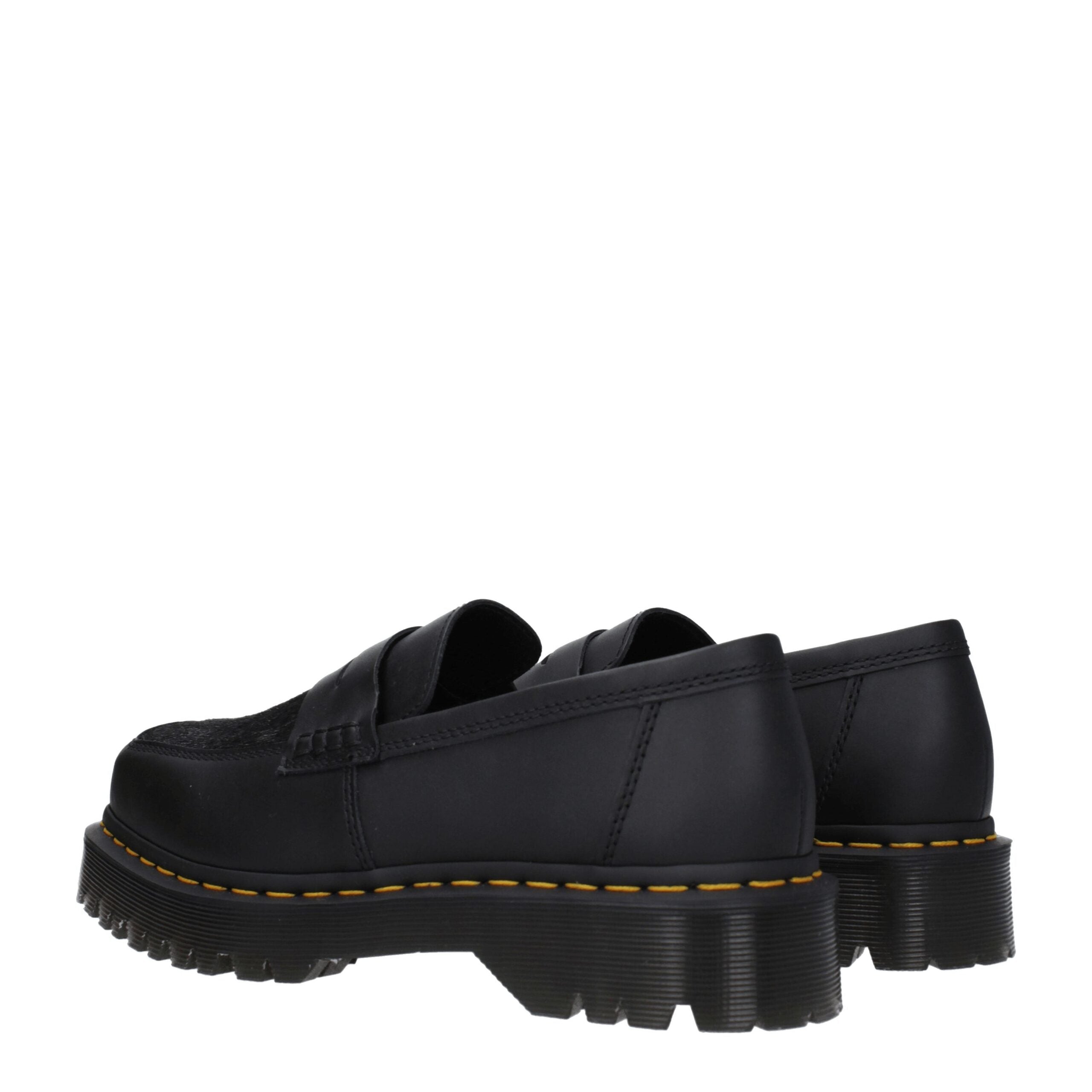 Black Leather Slip-On Loafers Dr. Martens