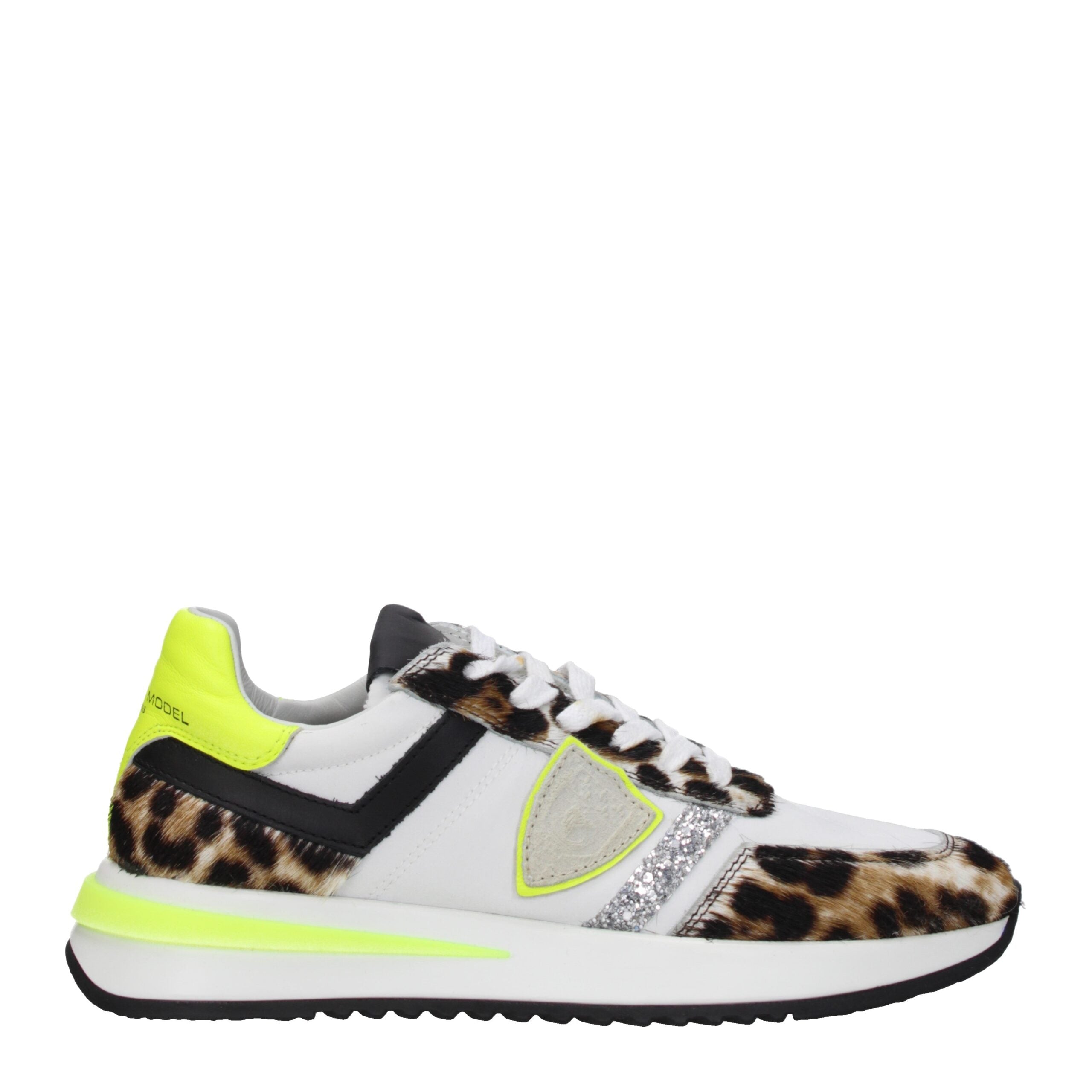White Fabric Athletic Sneakers Philippe Model