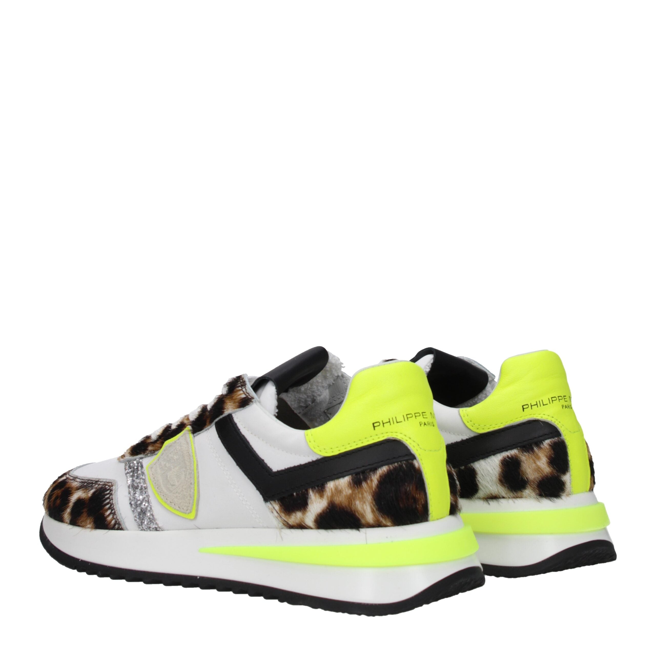 White Fabric Athletic Sneakers Philippe Model