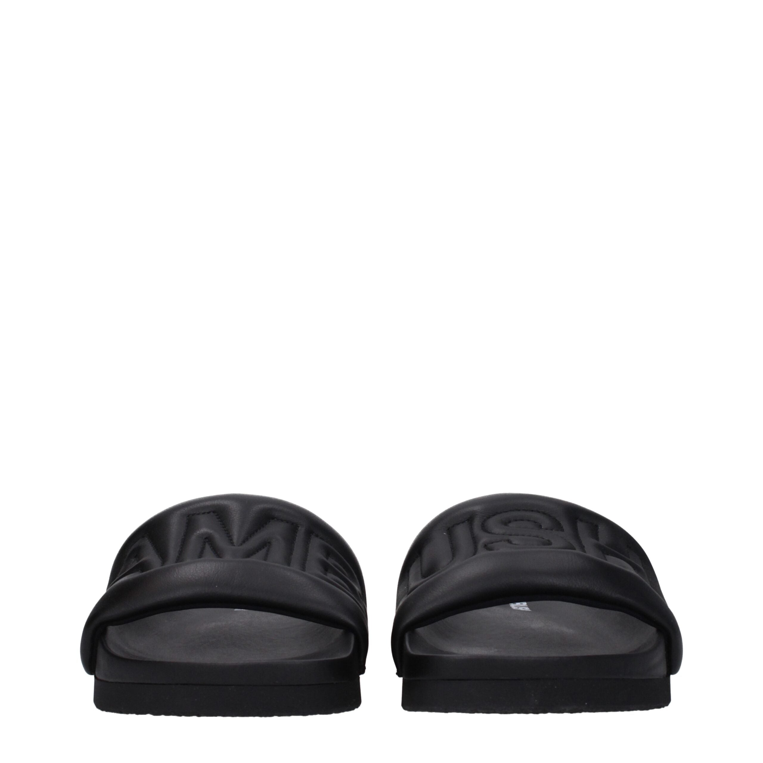 Black Leather Slippers Sandals Ambush