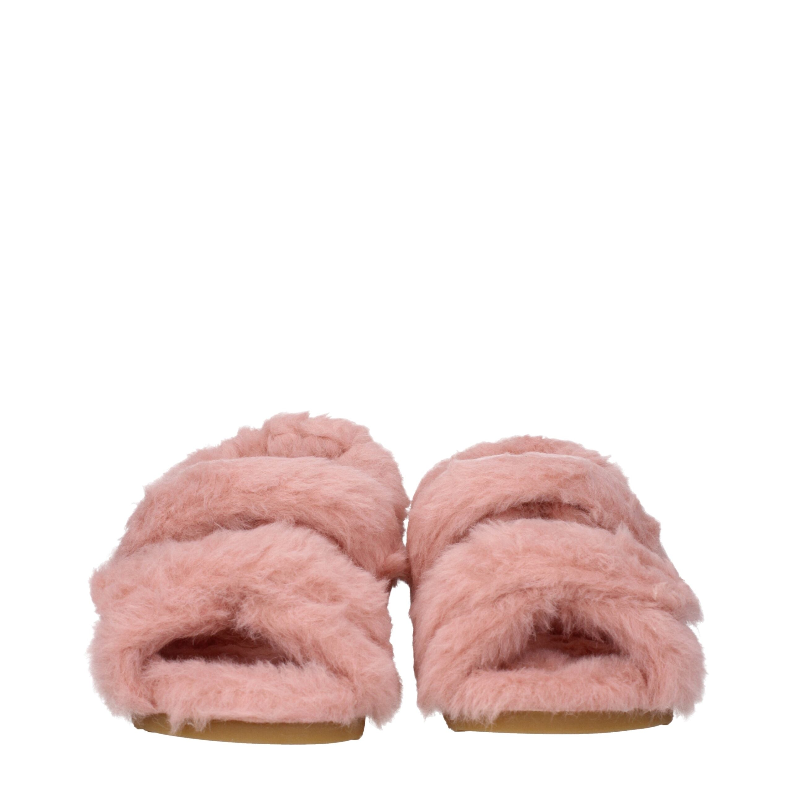 Pink Fur Flat Sandals Max Mara