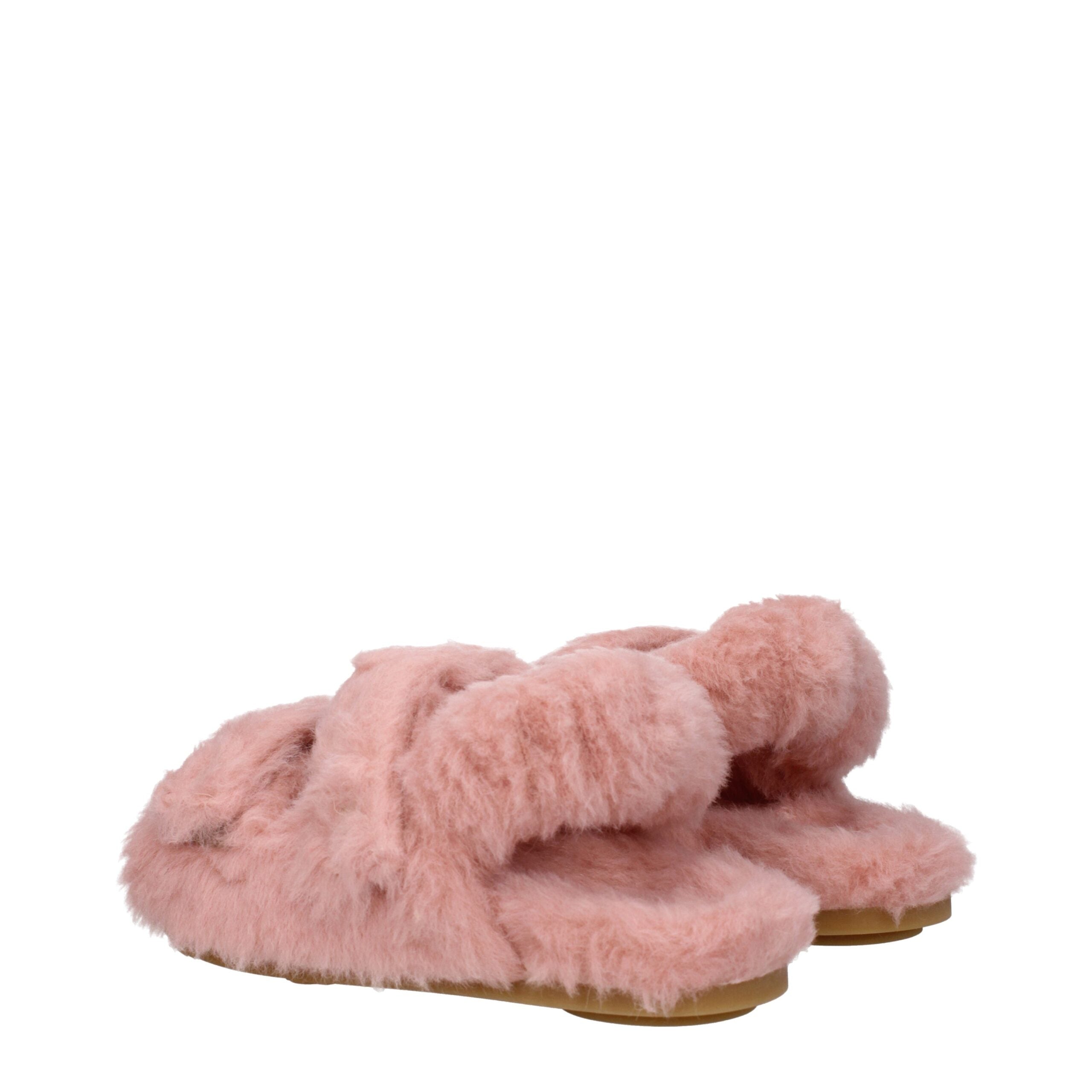 Pink Fur Flat Sandals Max Mara