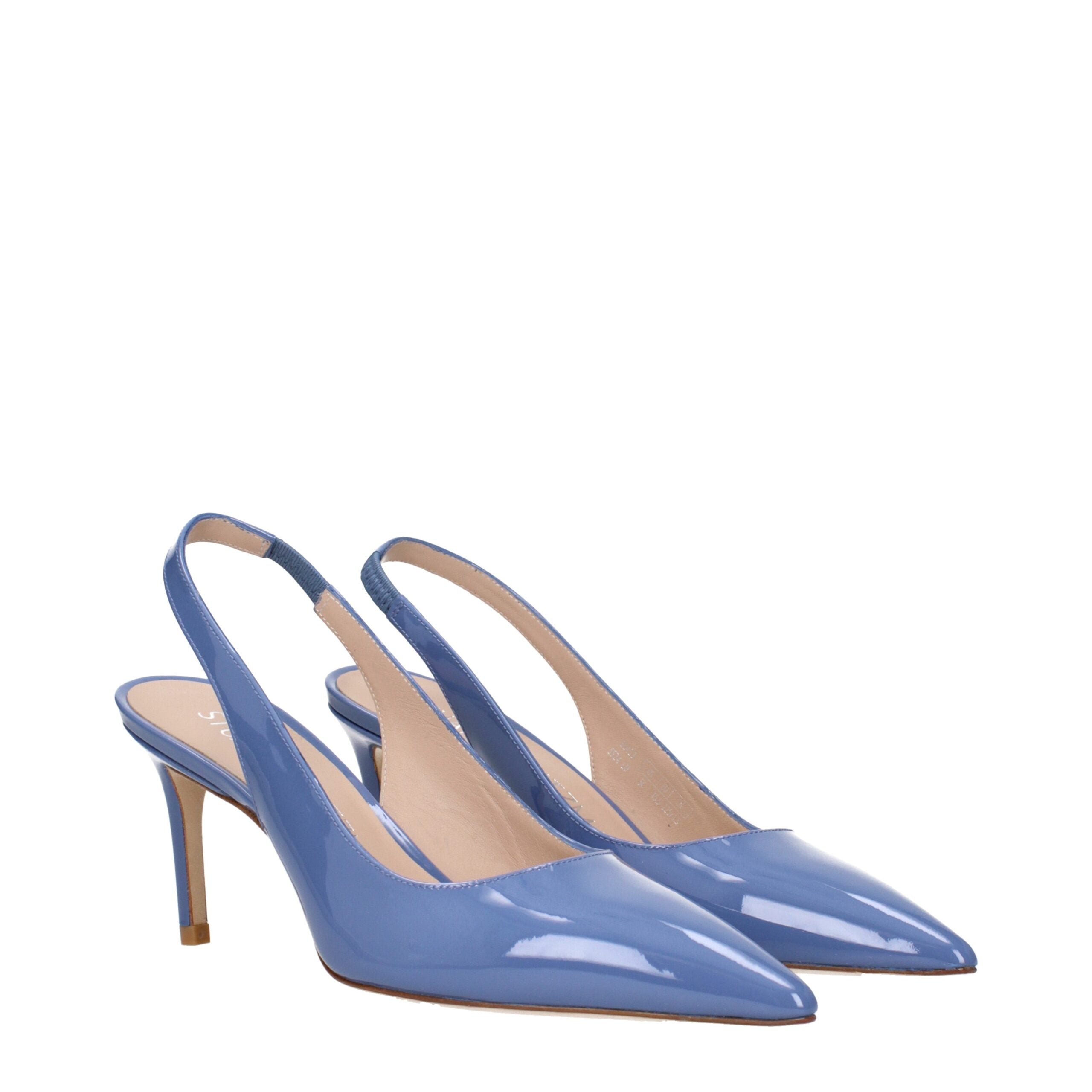 Light Blue Leather High Heel Pumps Stuart Weitzman