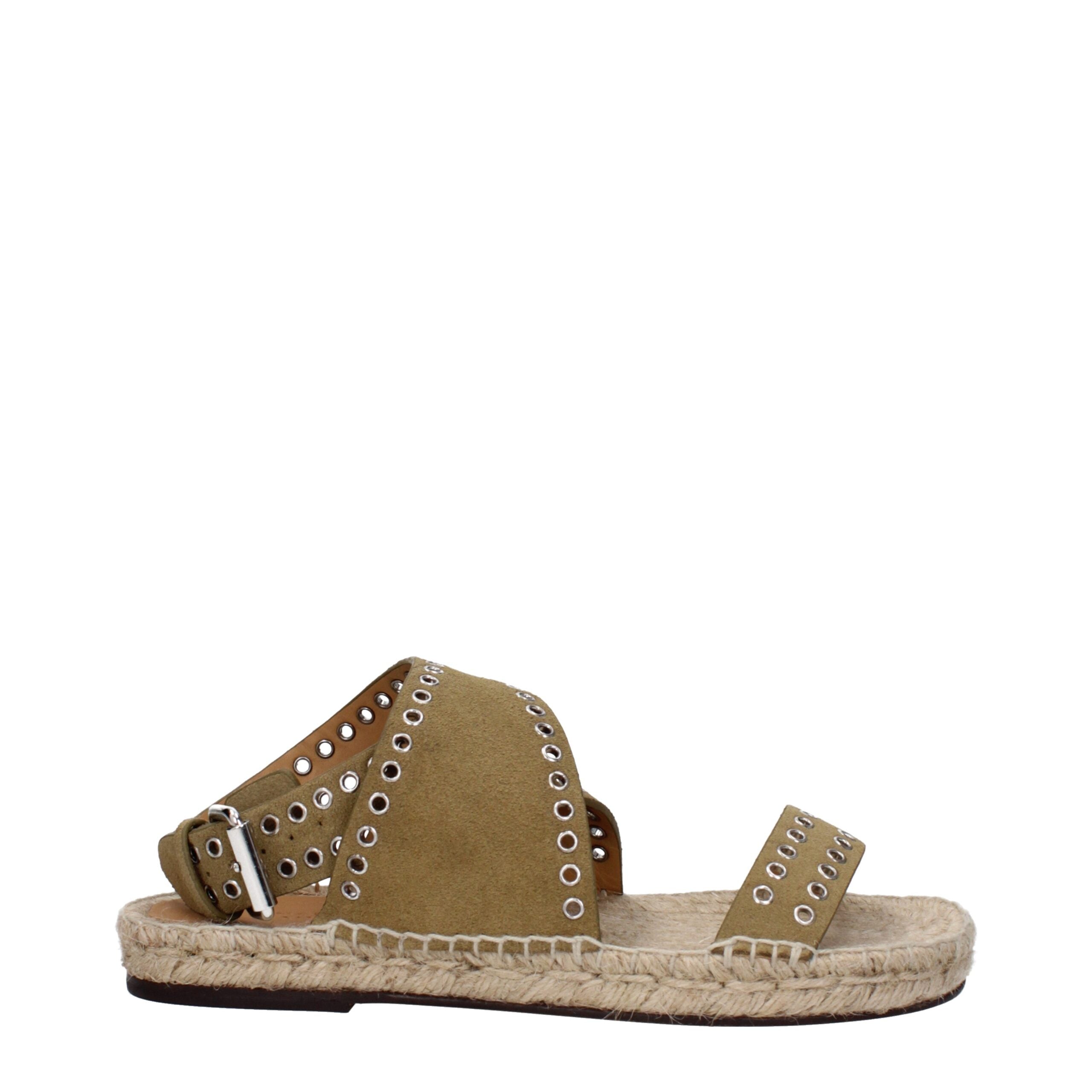 Green Leather Flat Sandals Isabel Marant