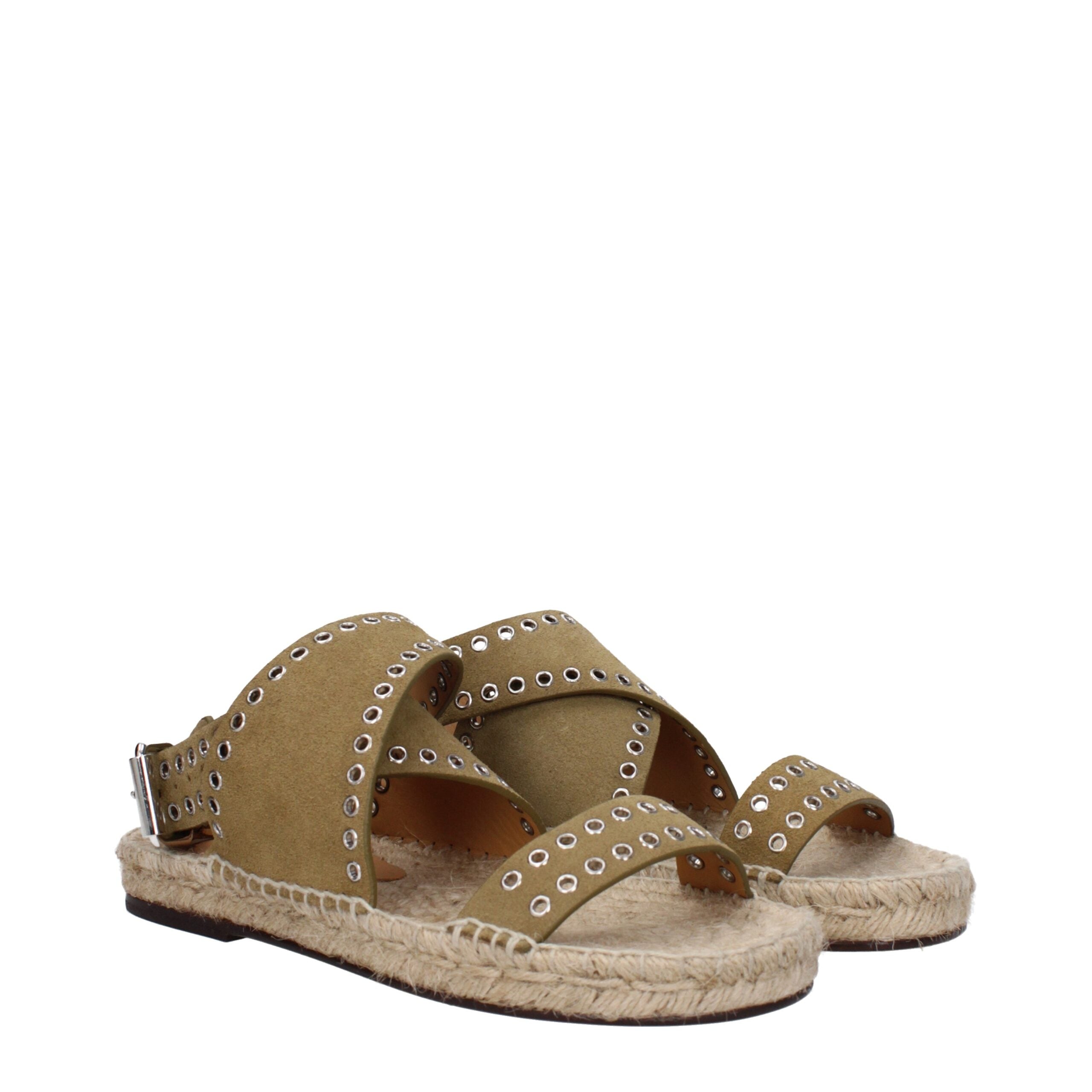Green Leather Flat Sandals Isabel Marant