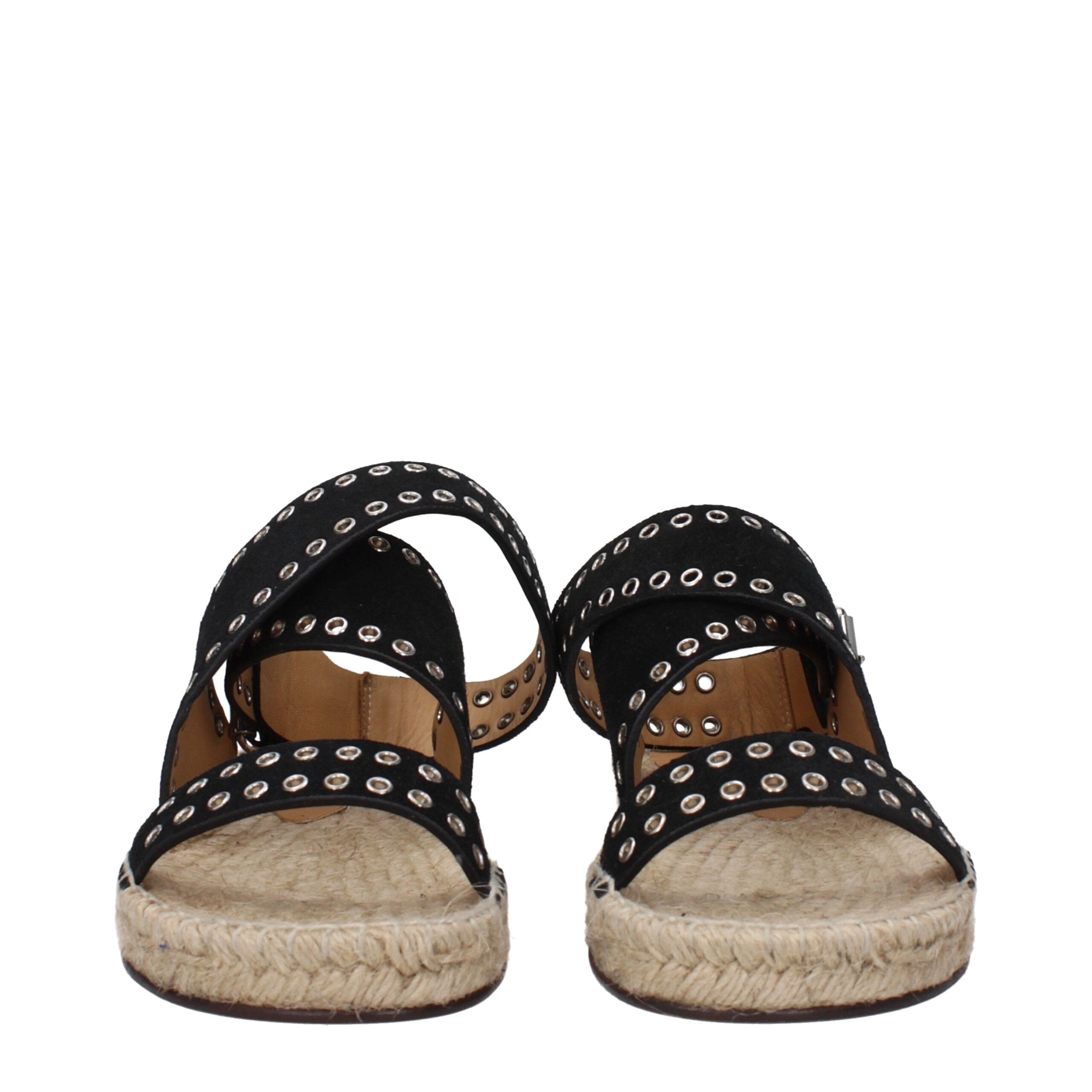 Black Leather Flat Sandals Isabel Marant