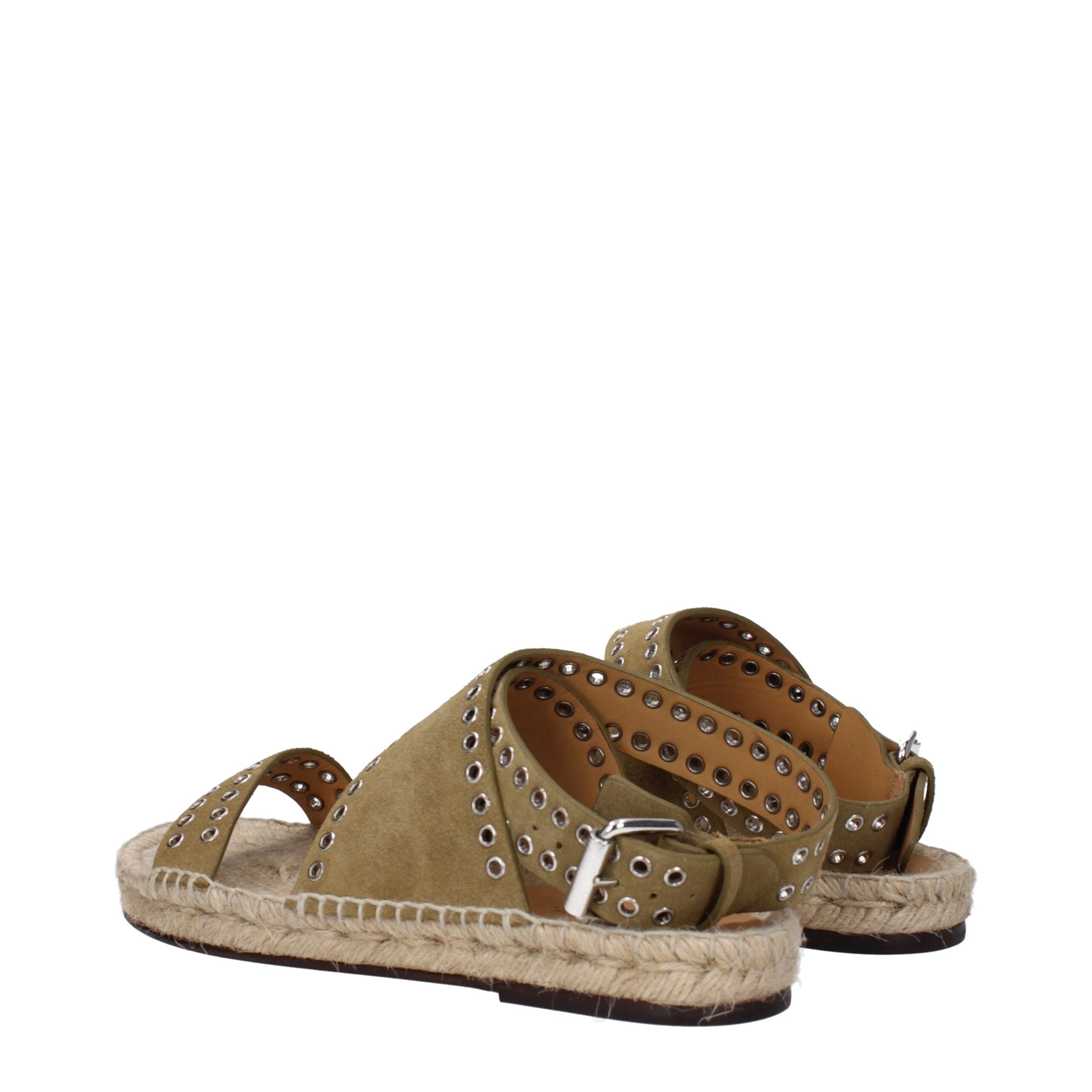 Green Leather Flat Sandals Isabel Marant