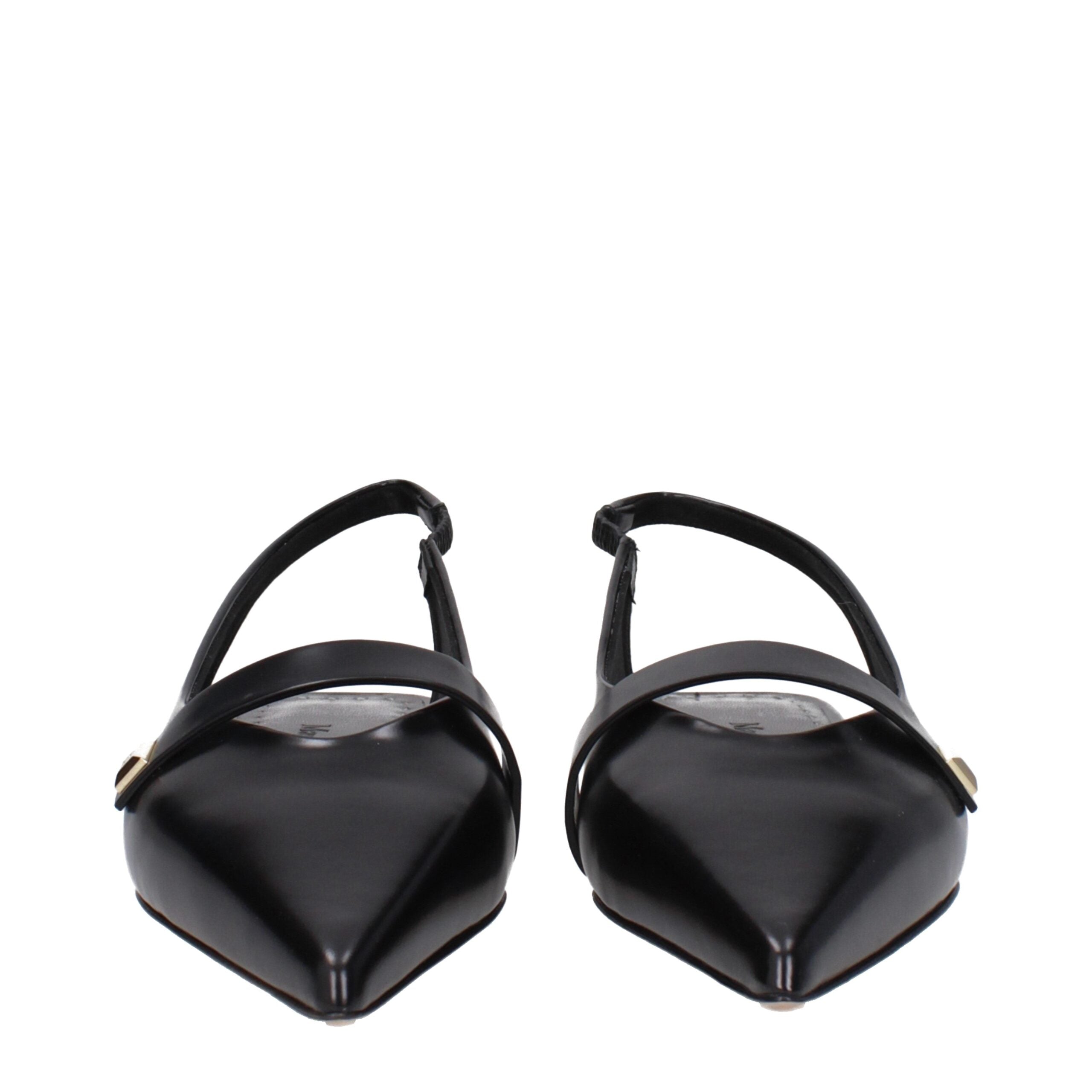 Black Leather Ballet Flats Max Mara