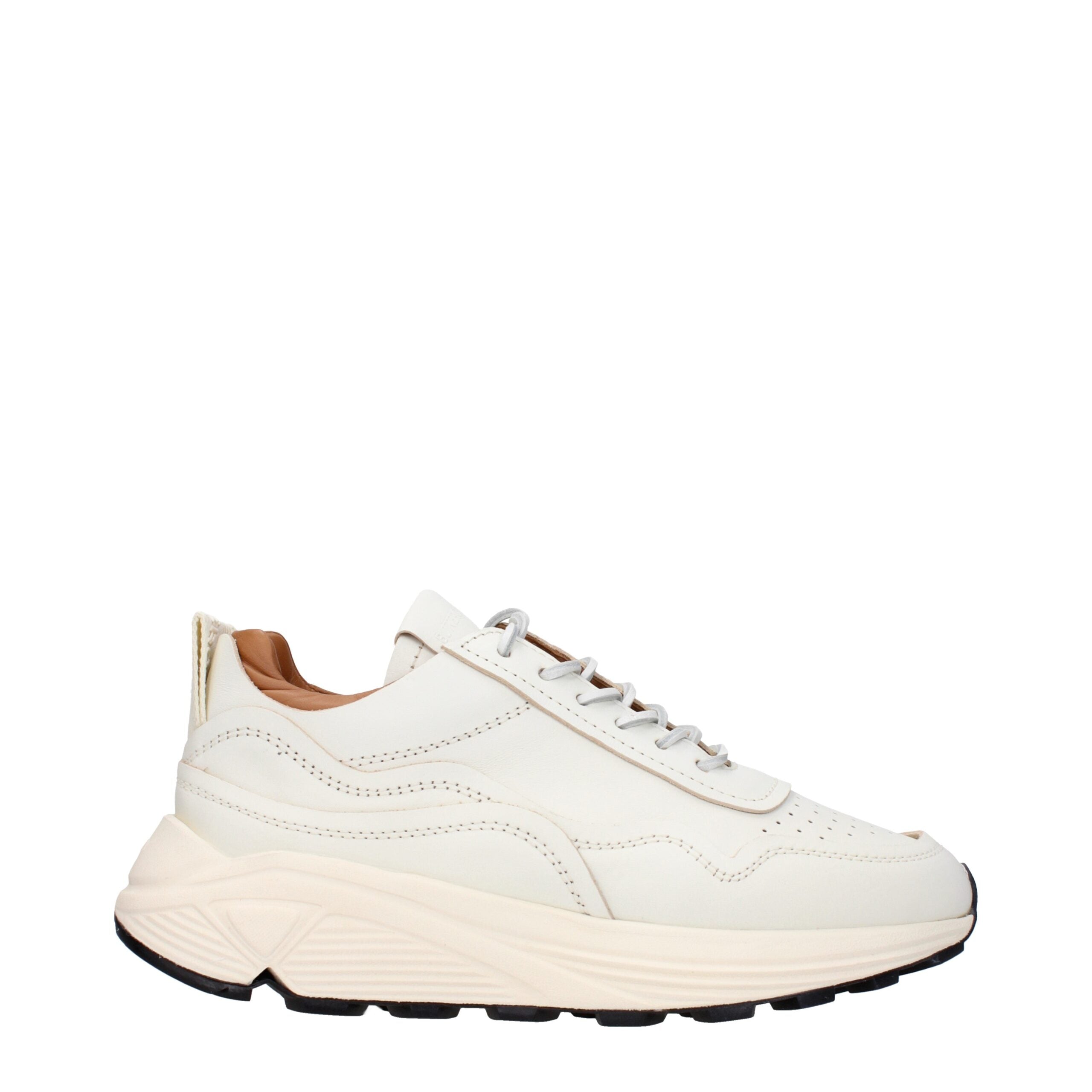 White Leather Low Tops Buttero