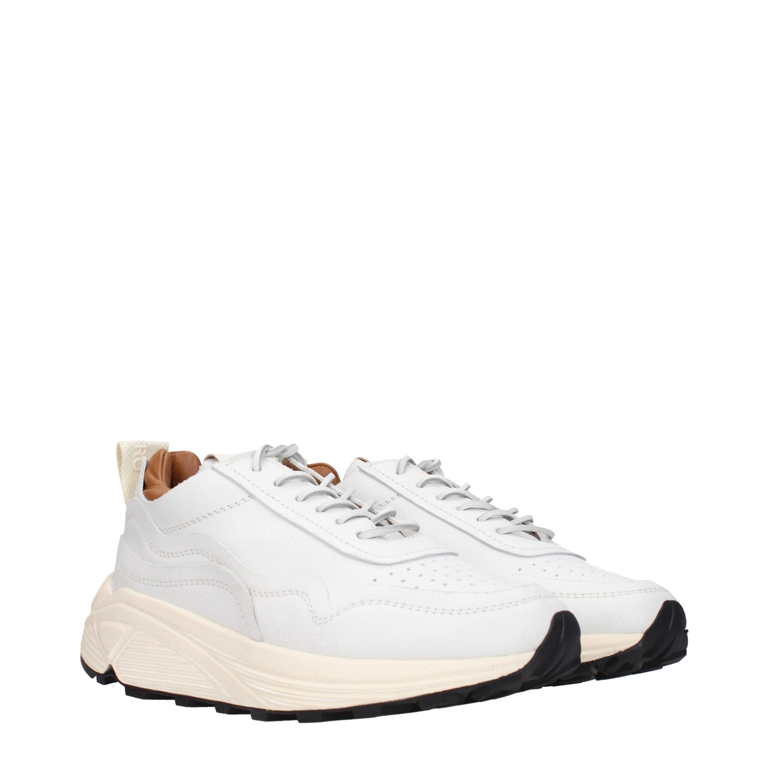 White Leather Chunky Sneakers Buttero