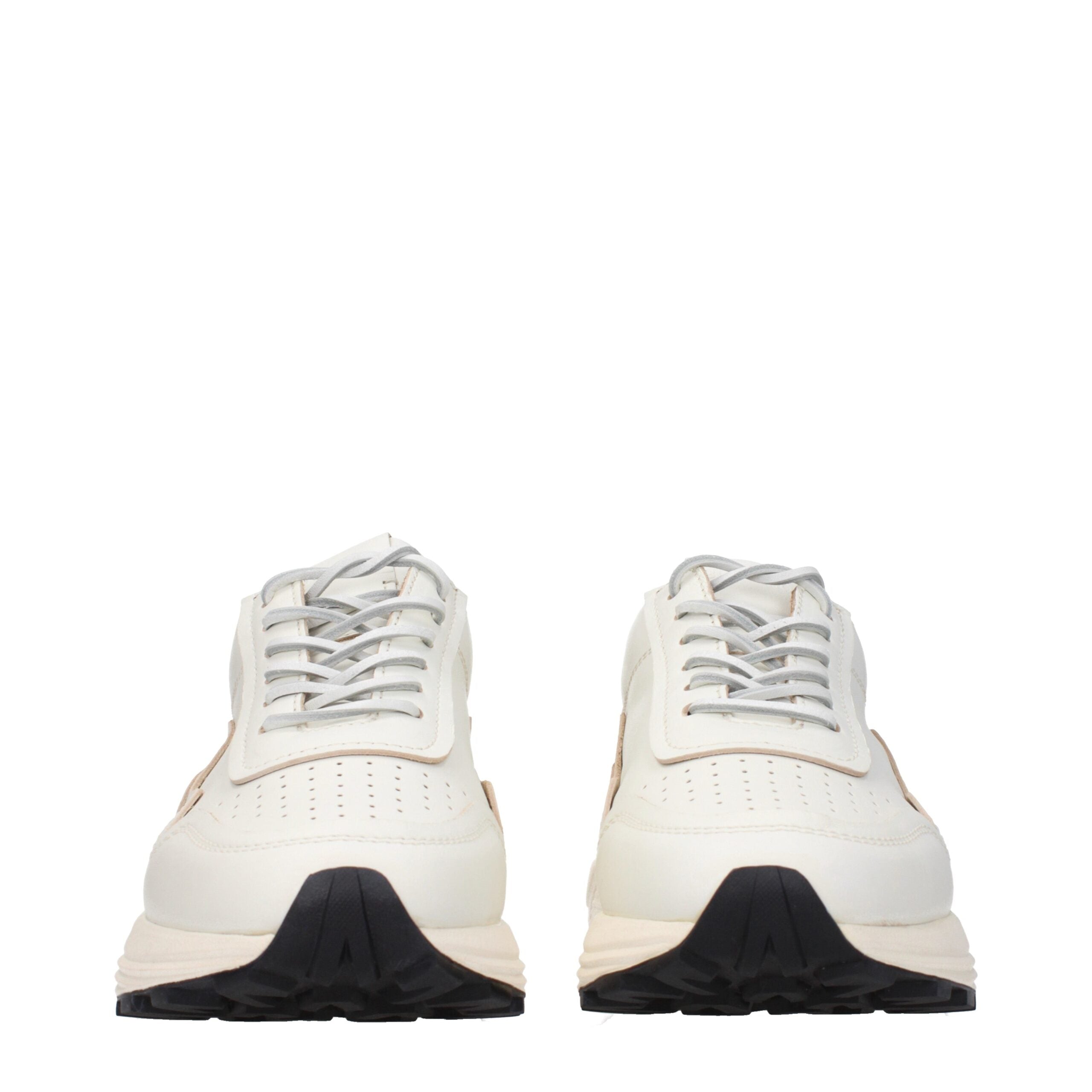 White Leather Low Tops Buttero