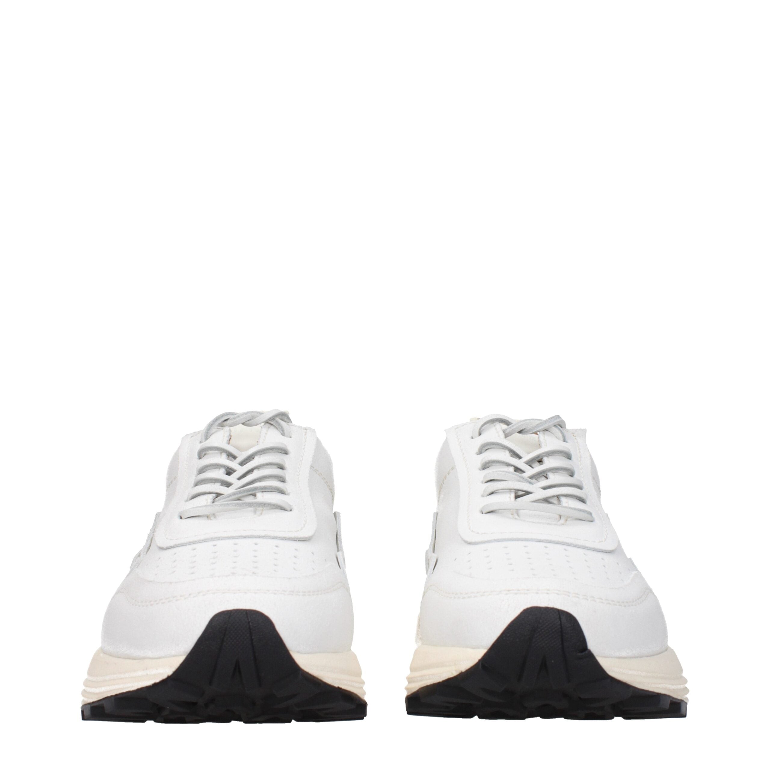 White Leather Chunky Sneakers Buttero